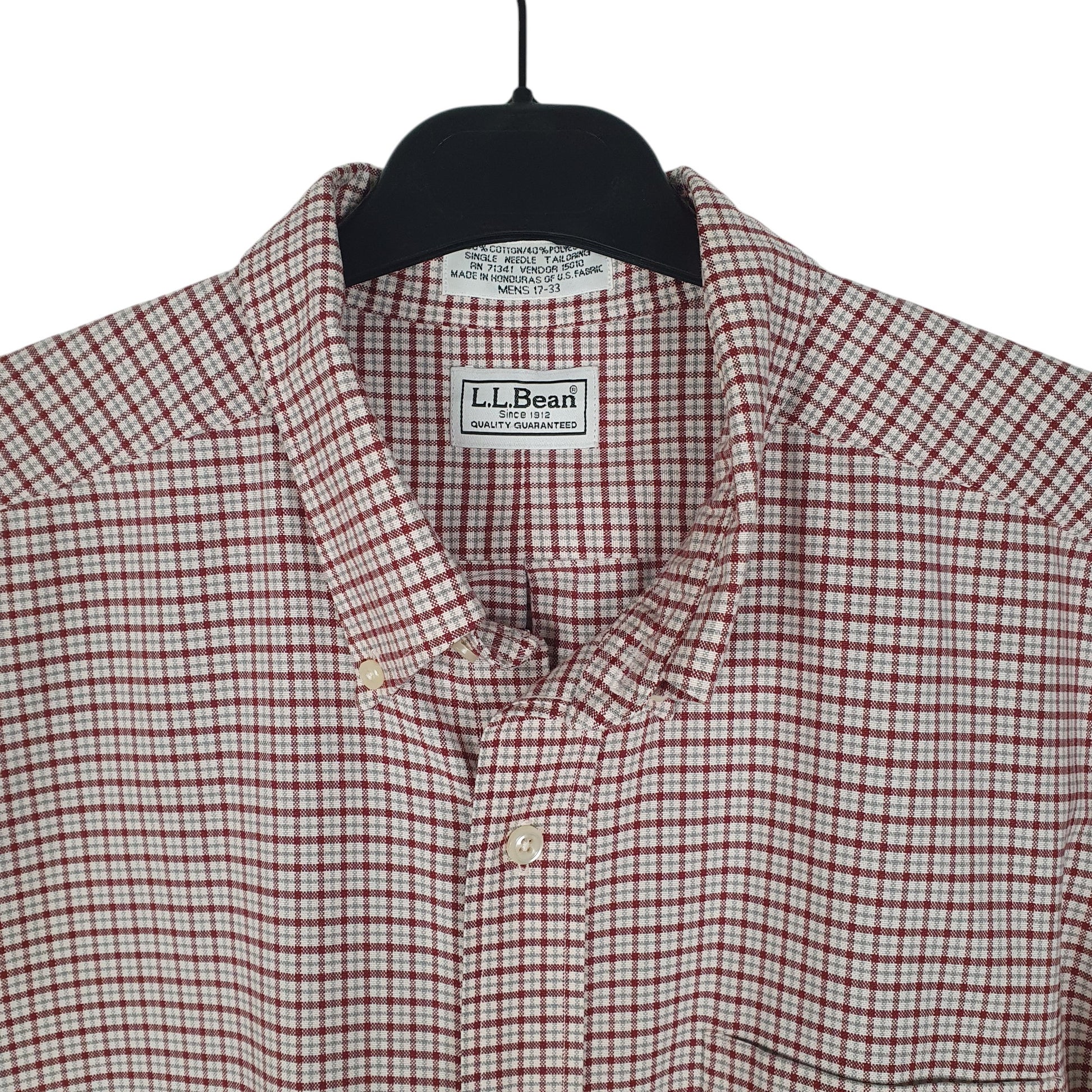 Mens Burgundy L.L.Bean Vintage 90s  Shirt