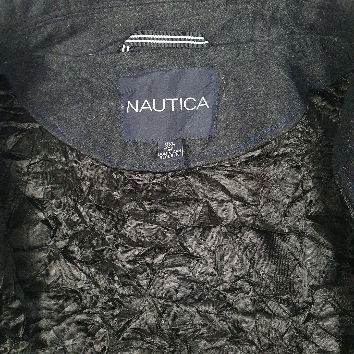 Mens Black Nautica Double Breated Pea  Coat