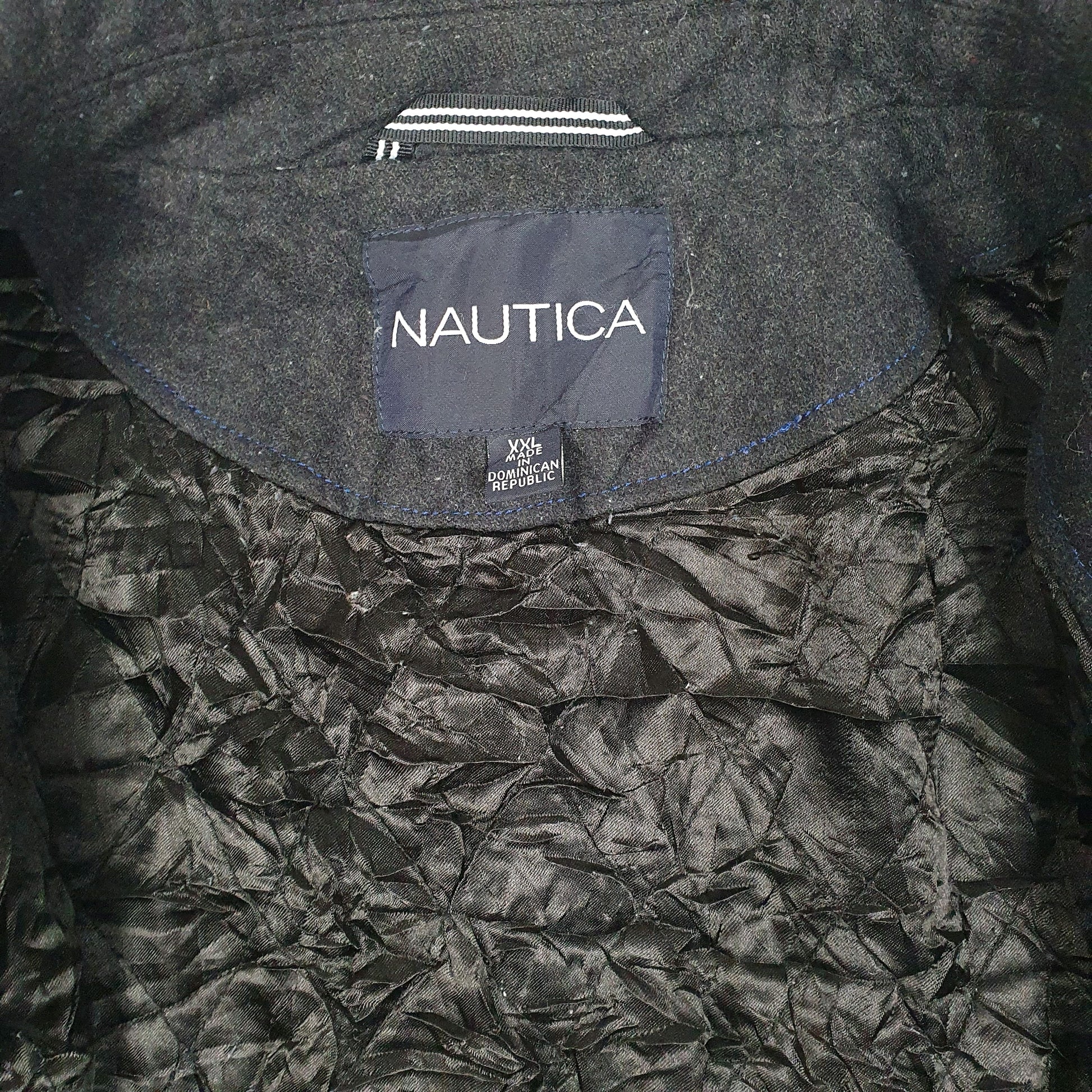 Mens Black Nautica Double Breated Pea  Coat