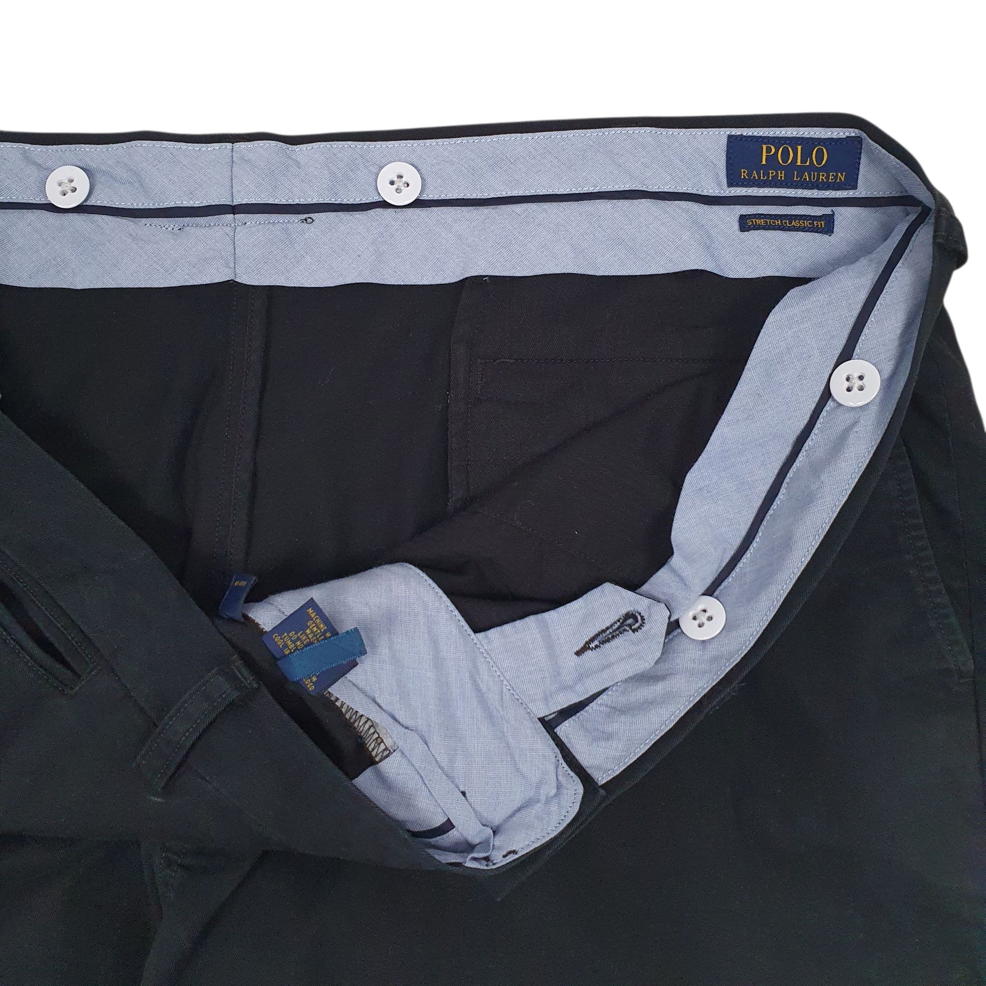 Mens Black Polo Ralph Lauren Stretch Classic Fit  Trousers