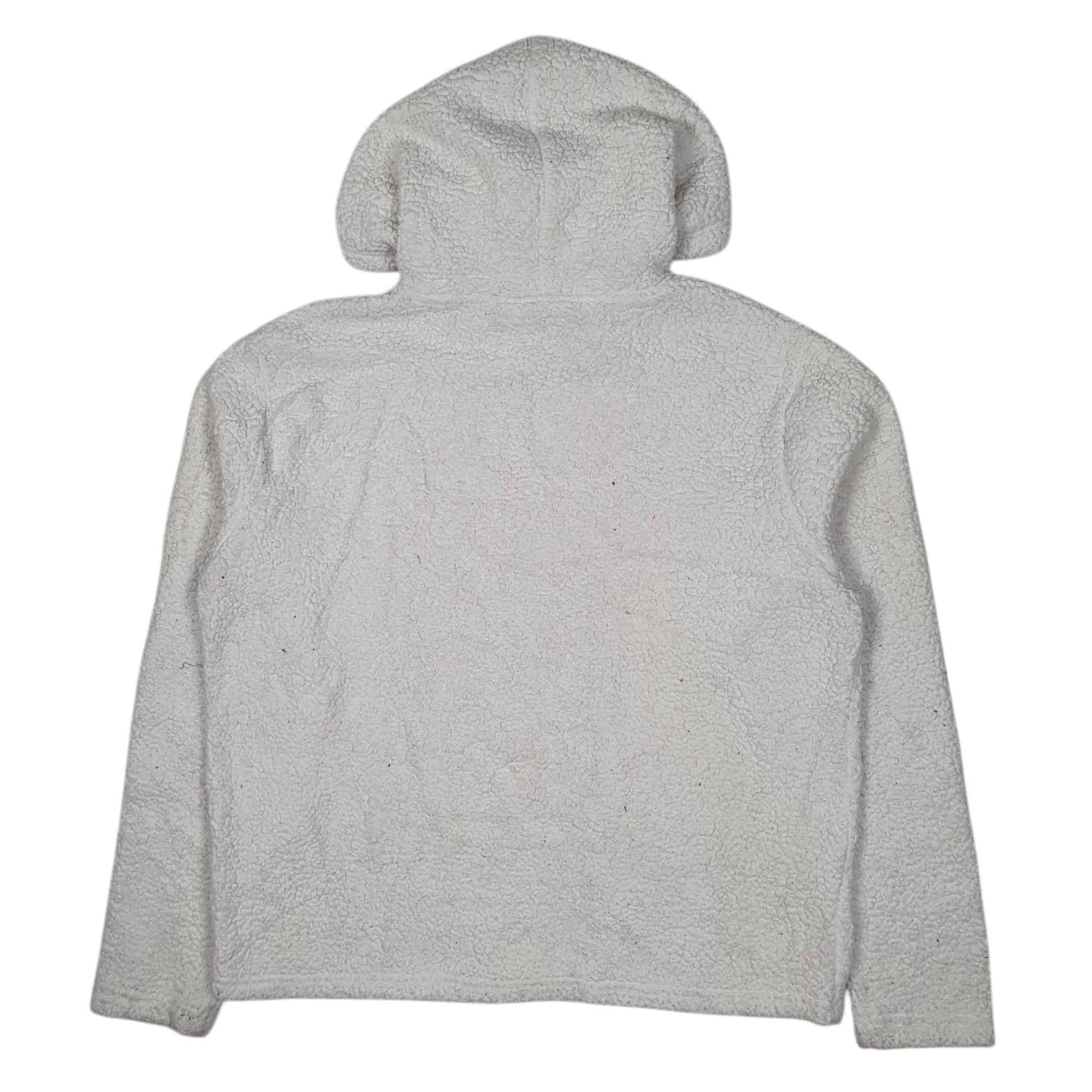 Womens White Fila Retro Pile Hoodie Jumper