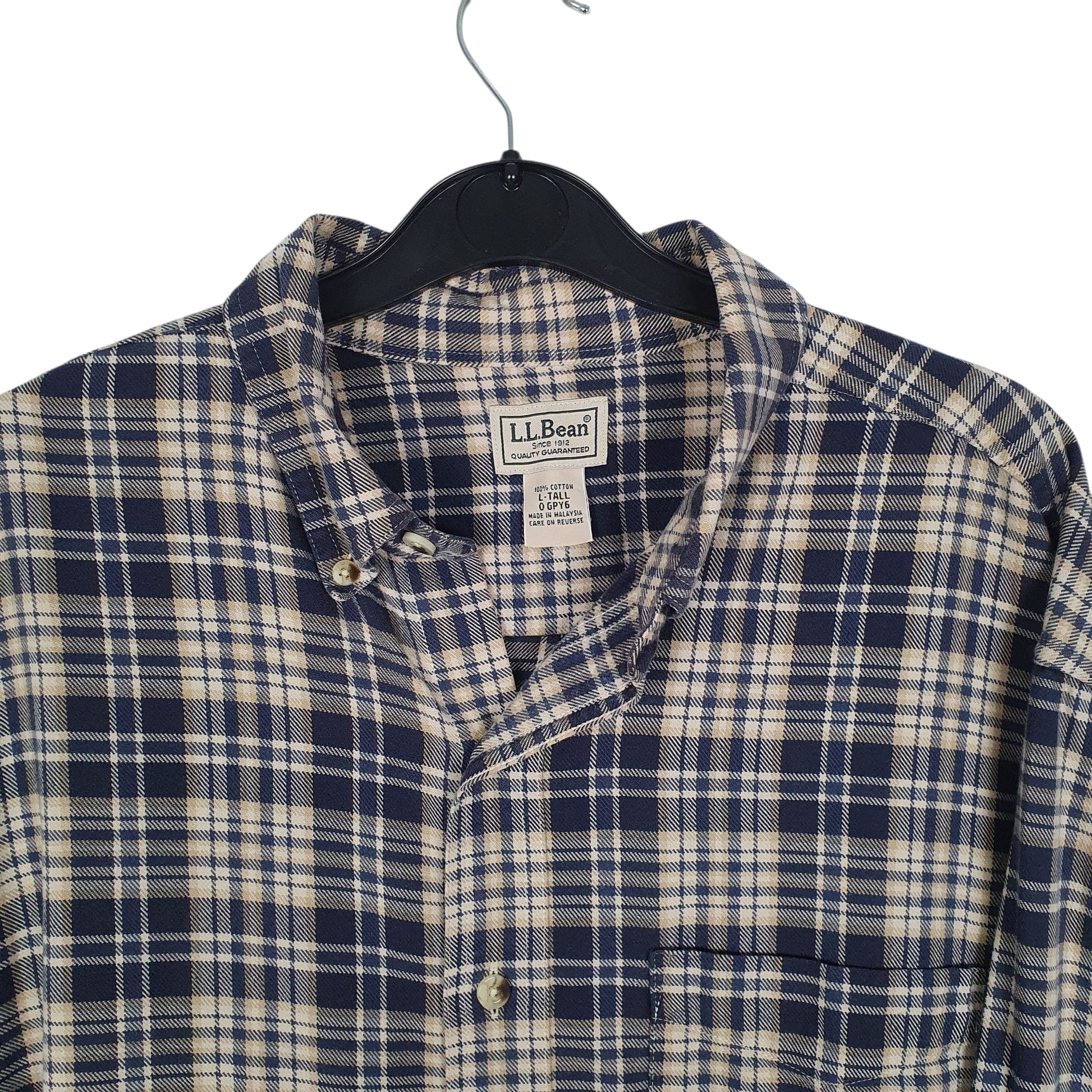 Mens Navy L.L.Bean Flannel  Shirt
