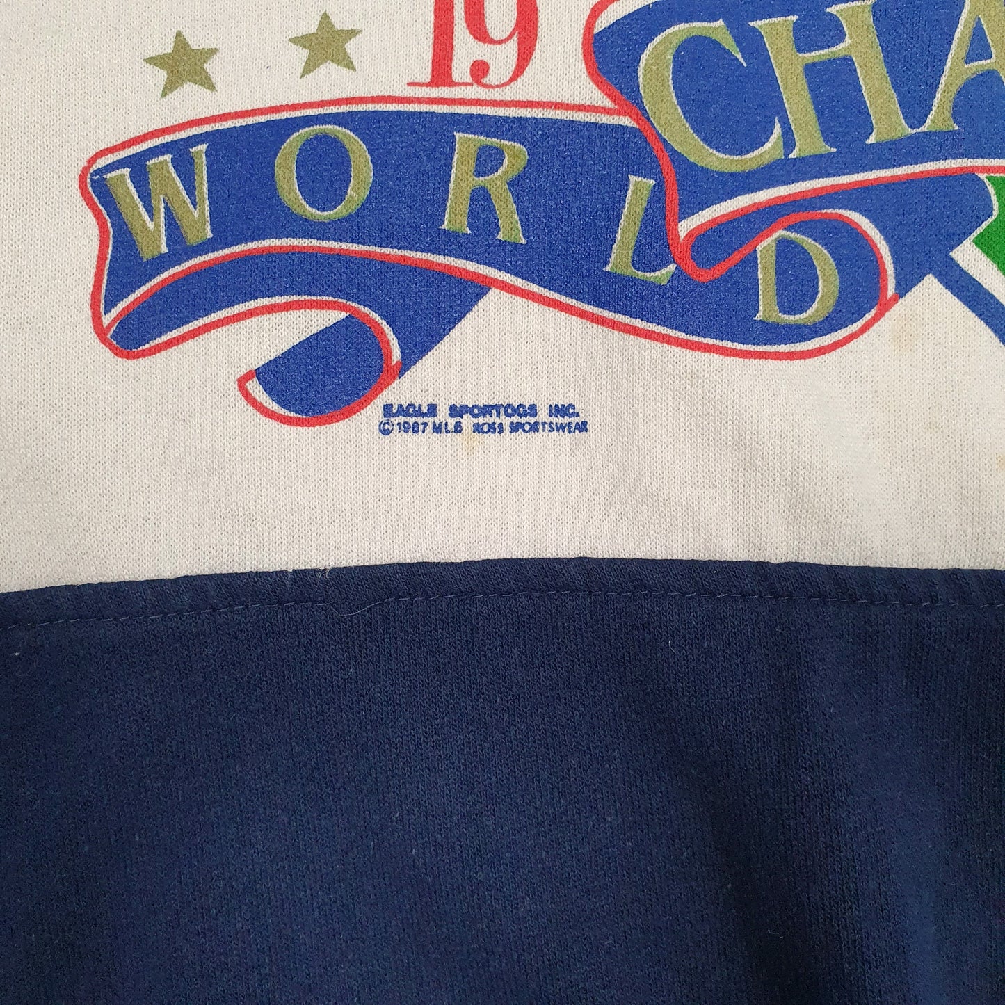 Mens White Eagle Sportogs Minnesota Twins MLB Baseball Vintage 1987 World Series Crewneck Jumper