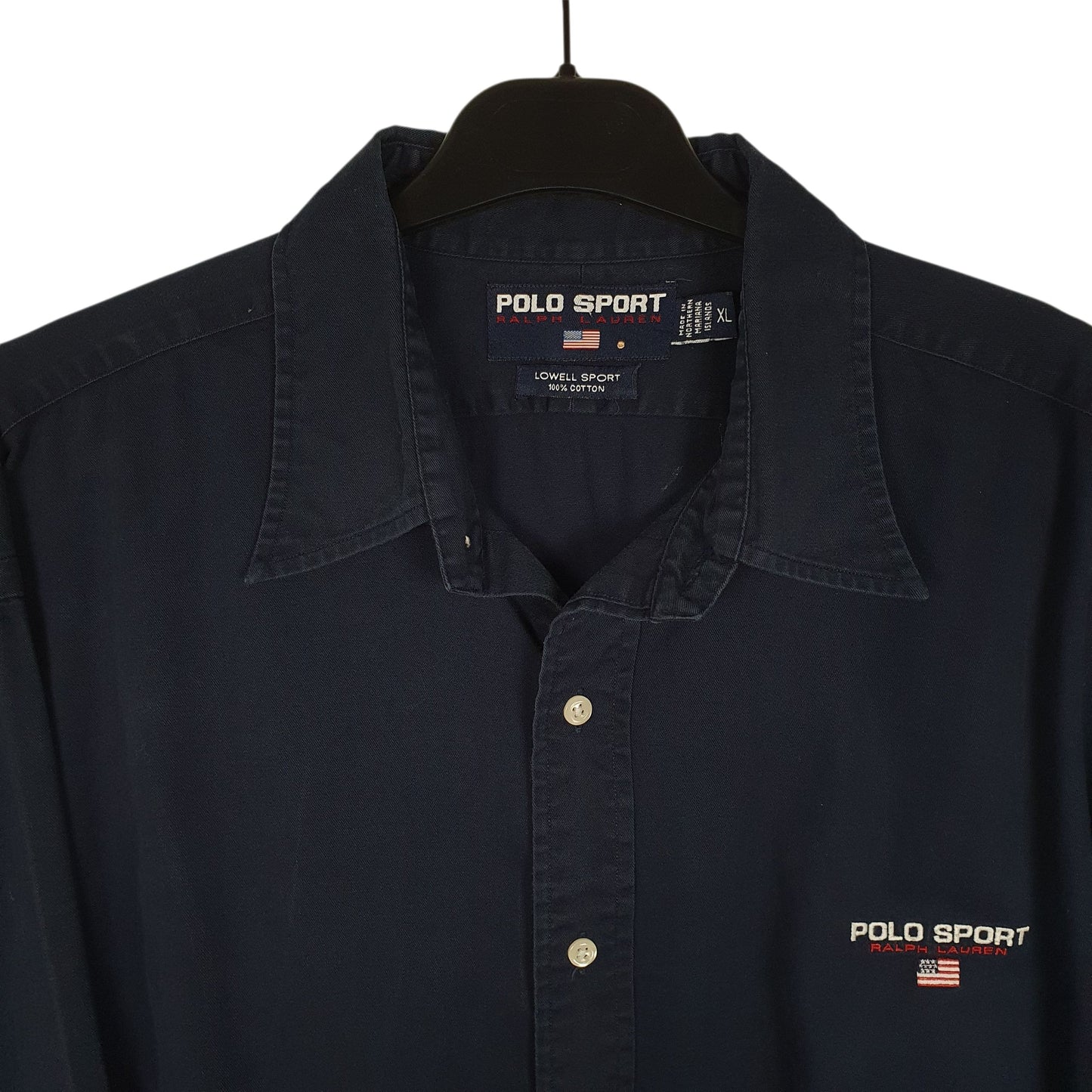 Mens Navy Ralph Lauren Vintage 90s Polo Sport  Shirt