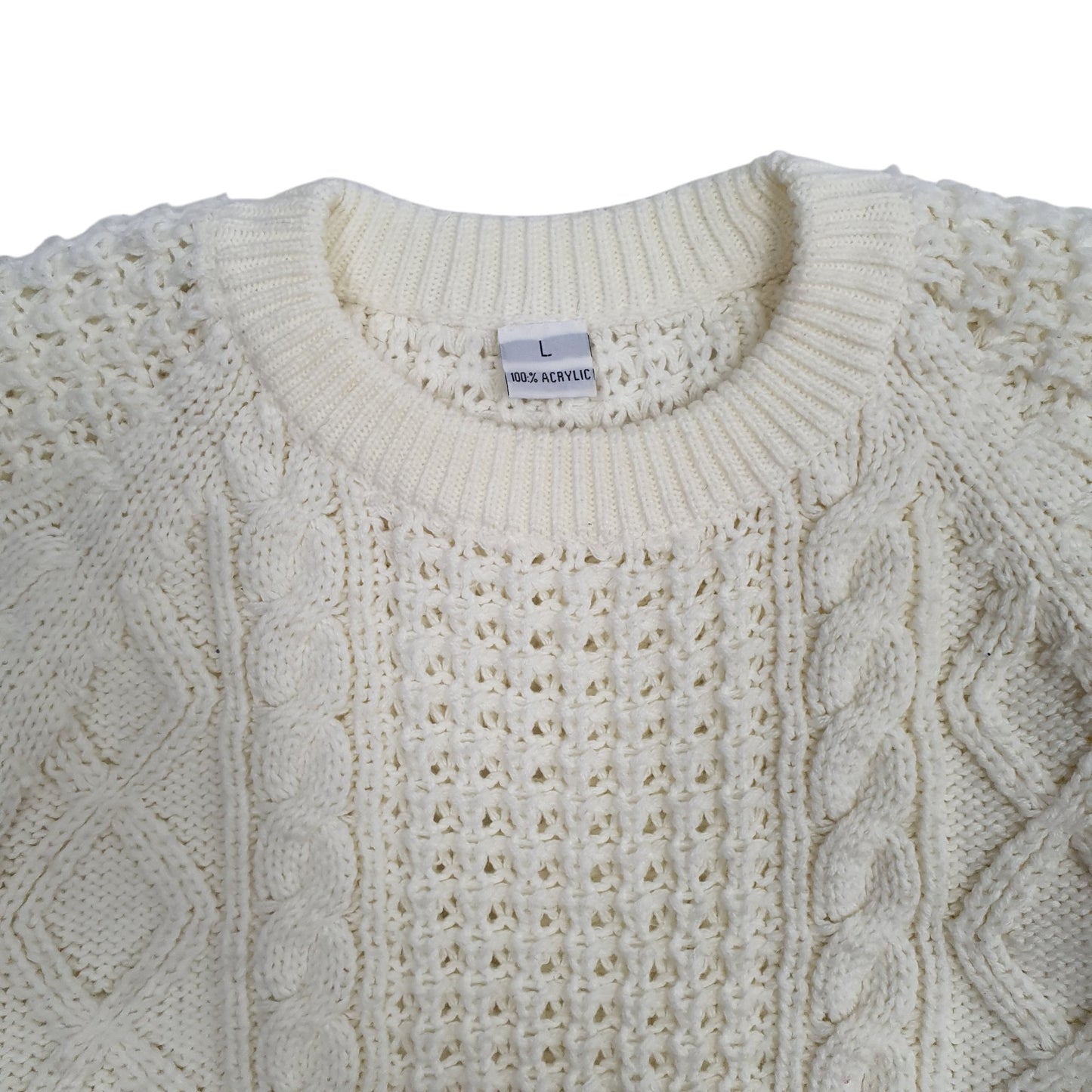 Womens Cream Unbranded Chunky Knit Crewneck Jumper