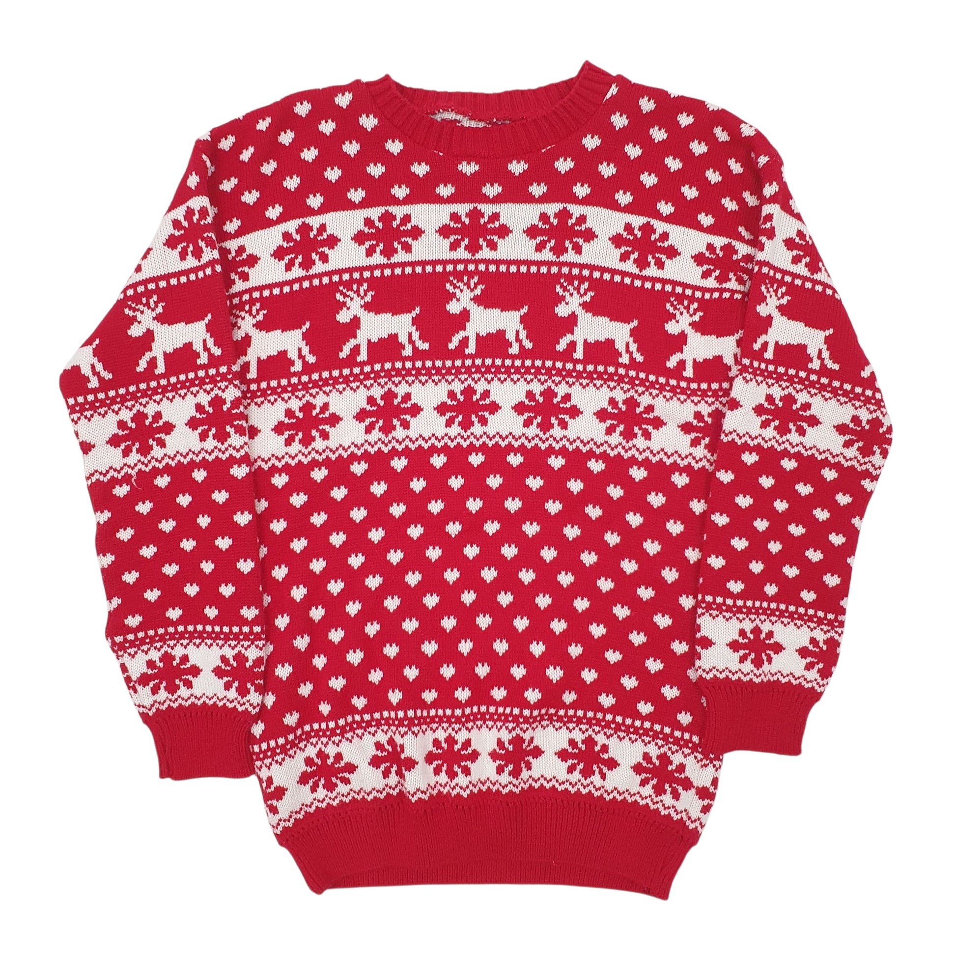 Womens Red Unbranded Christmas Made In The UK Crewneck Jumper
