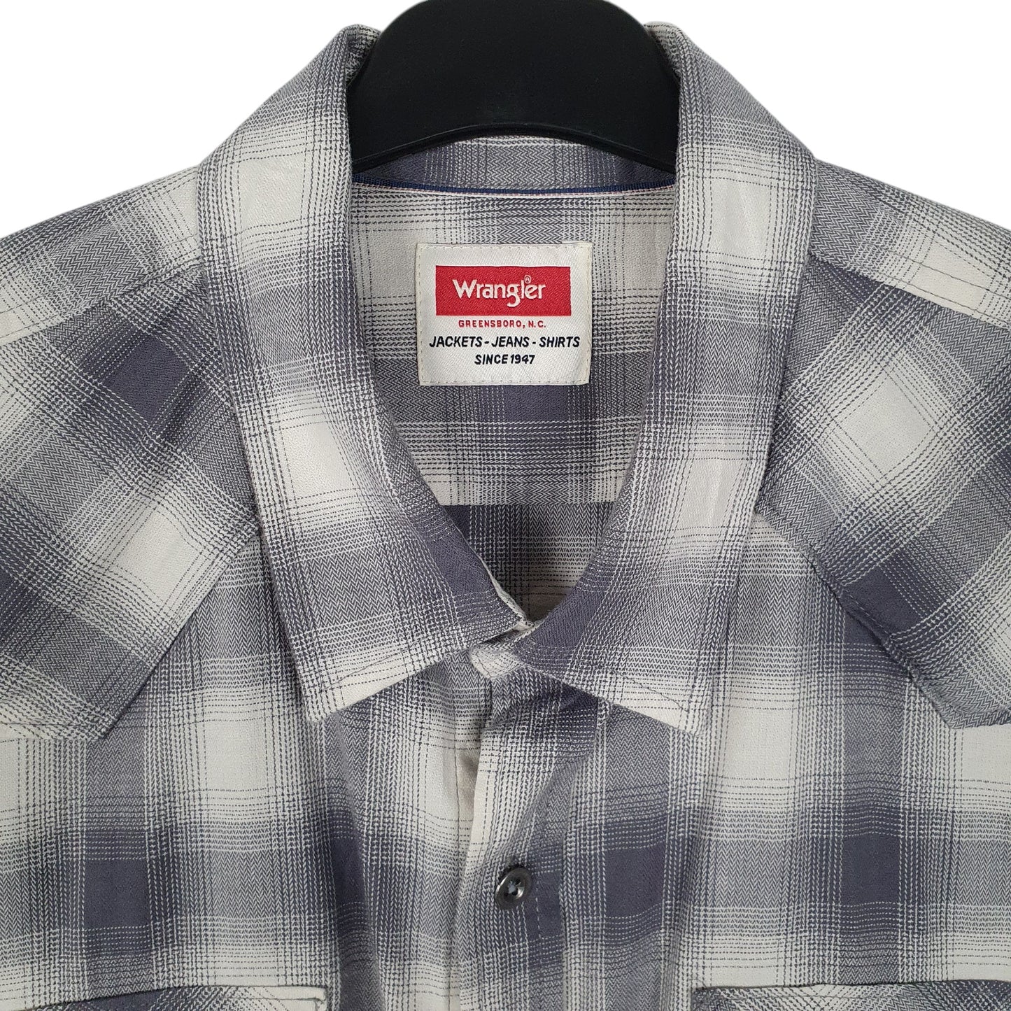 Mens Grey Wrangler Western Pearl Snap  Shirt