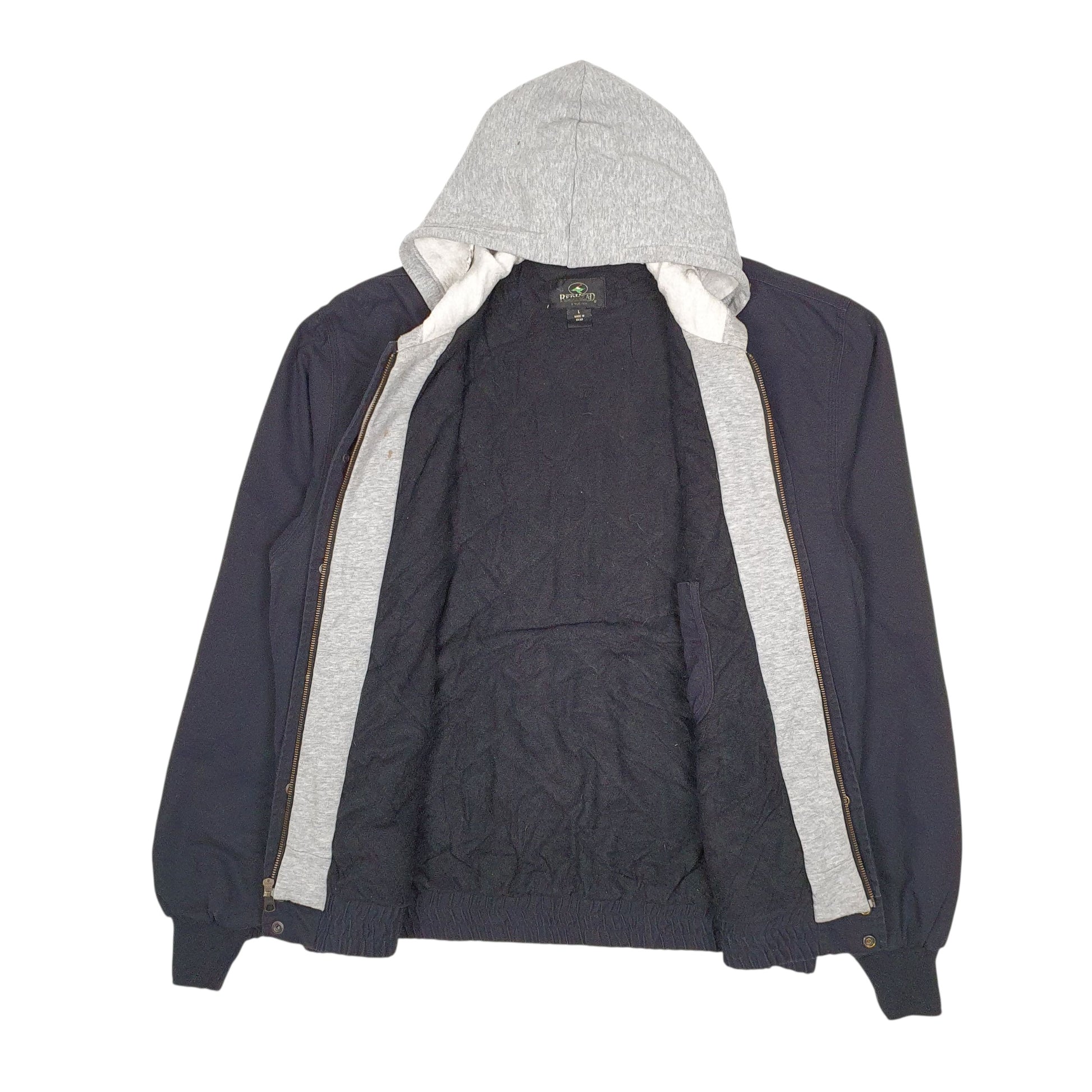 Mens Black Red Head Hoodie Chore  Coat