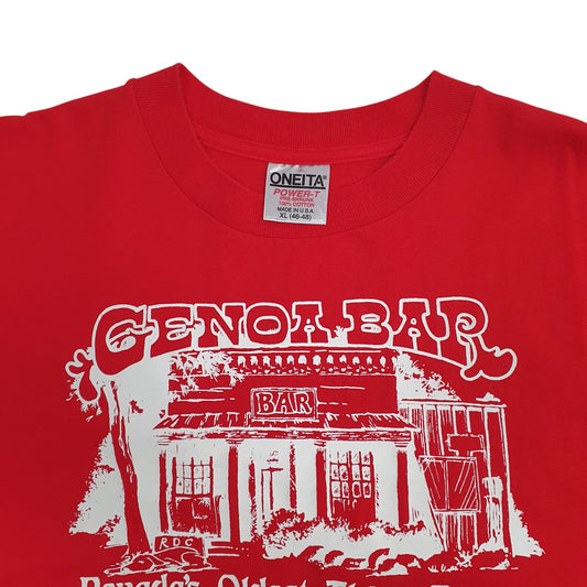 Mens Red Oneita Single Stitch Vintage 90s  T Shirt