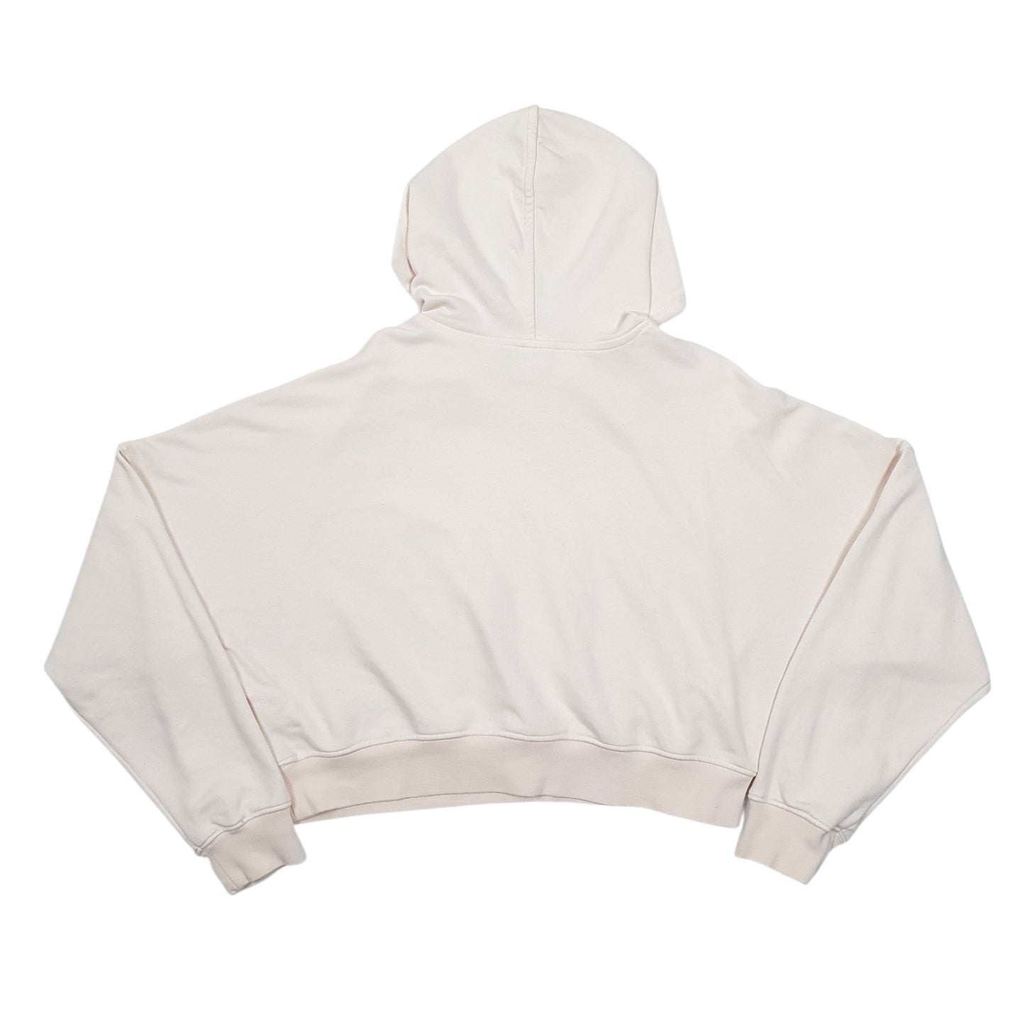 Womens Cream Adidas Crop Top Hoodie Jumper