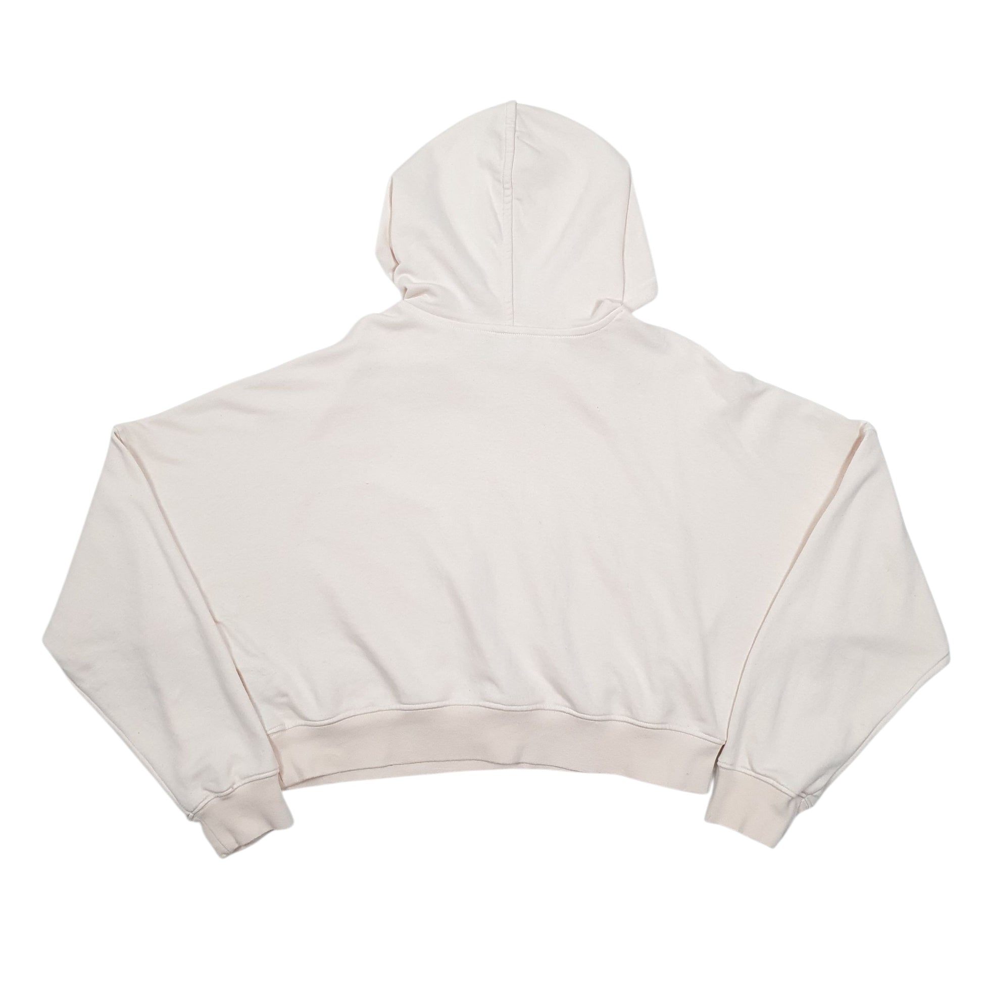 Womens Cream Adidas Crop Top Hoodie Jumper