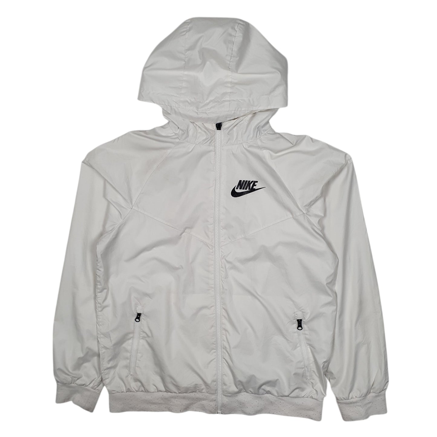Womens White Nike Windrunner Hoodie Coat