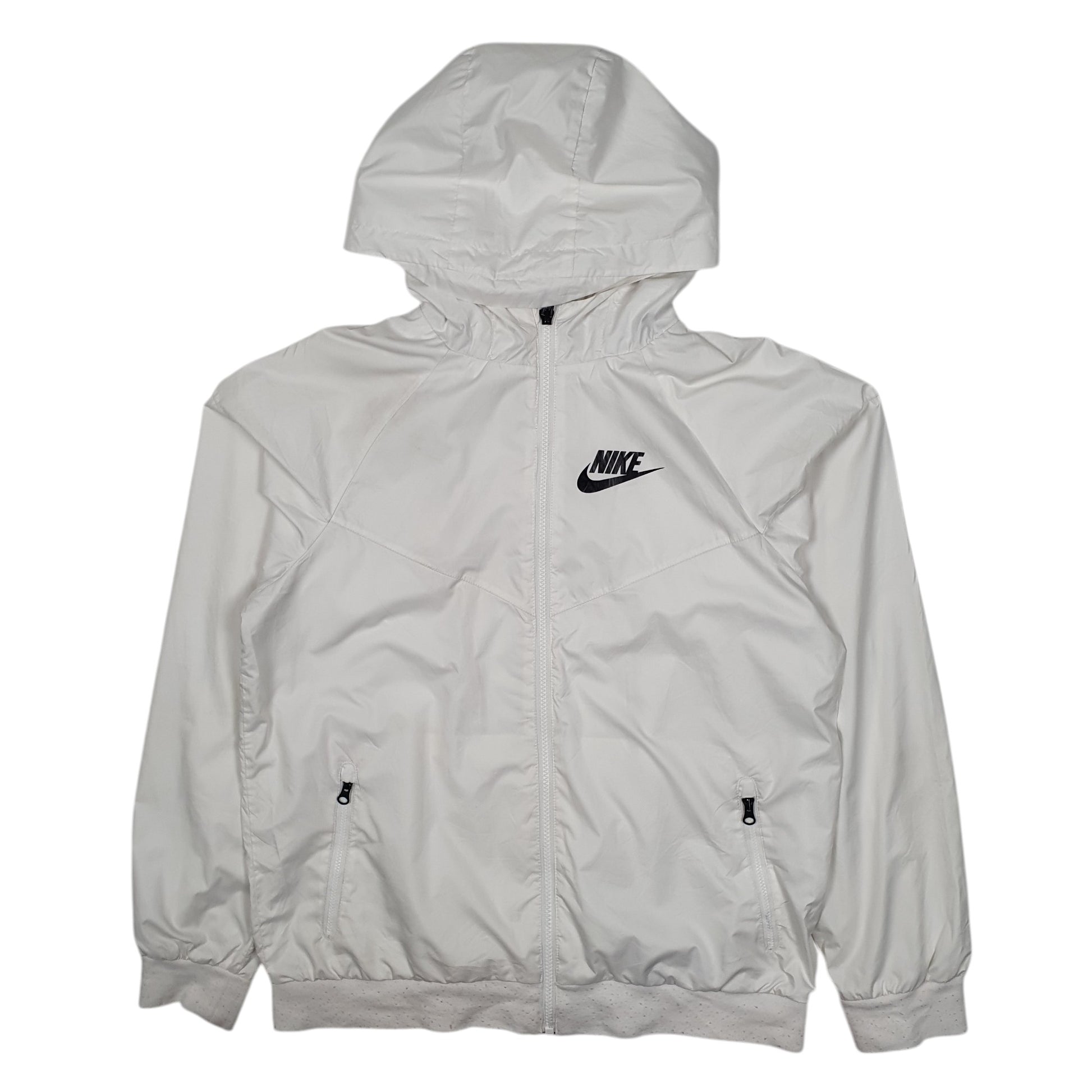 Womens White Nike Windrunner Hoodie Coat