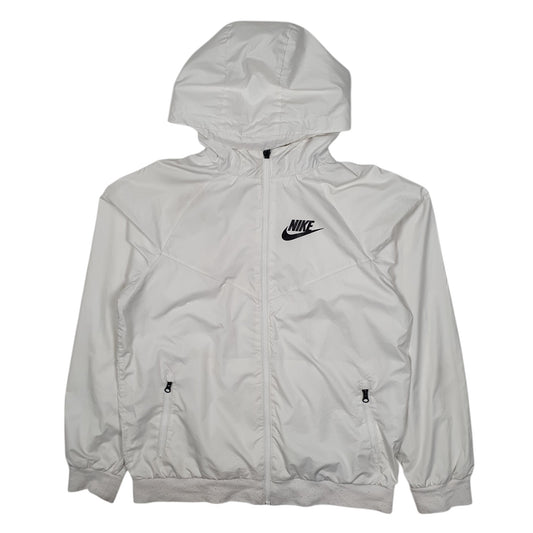 Womens White Nike Windrunner Hoodie Coat