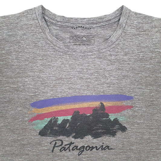 Womens Grey Patagonia Capilene Spellout  T Shirt
