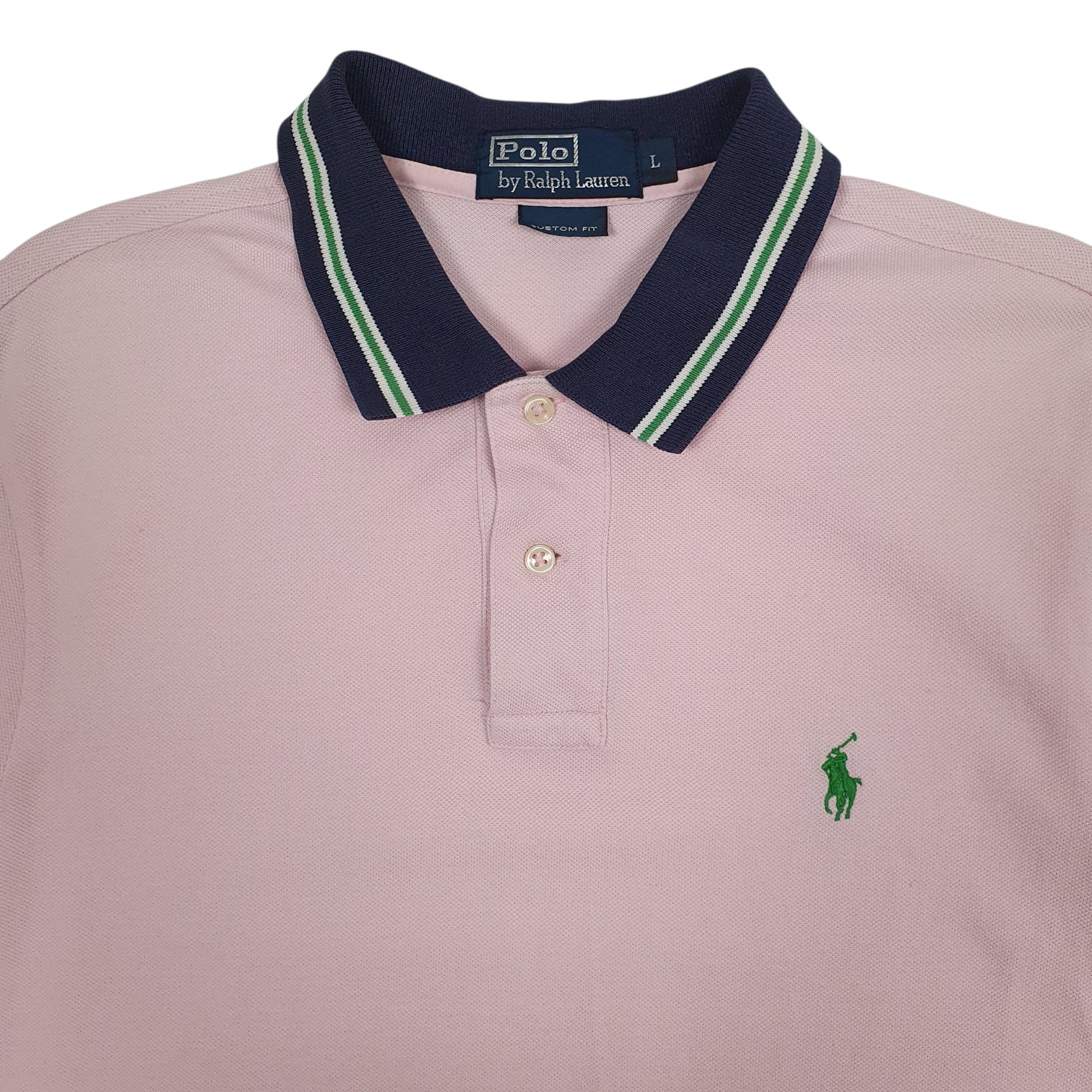 Mens Pink Polo Ralph Lauren Custom Fit  Polo Shirt