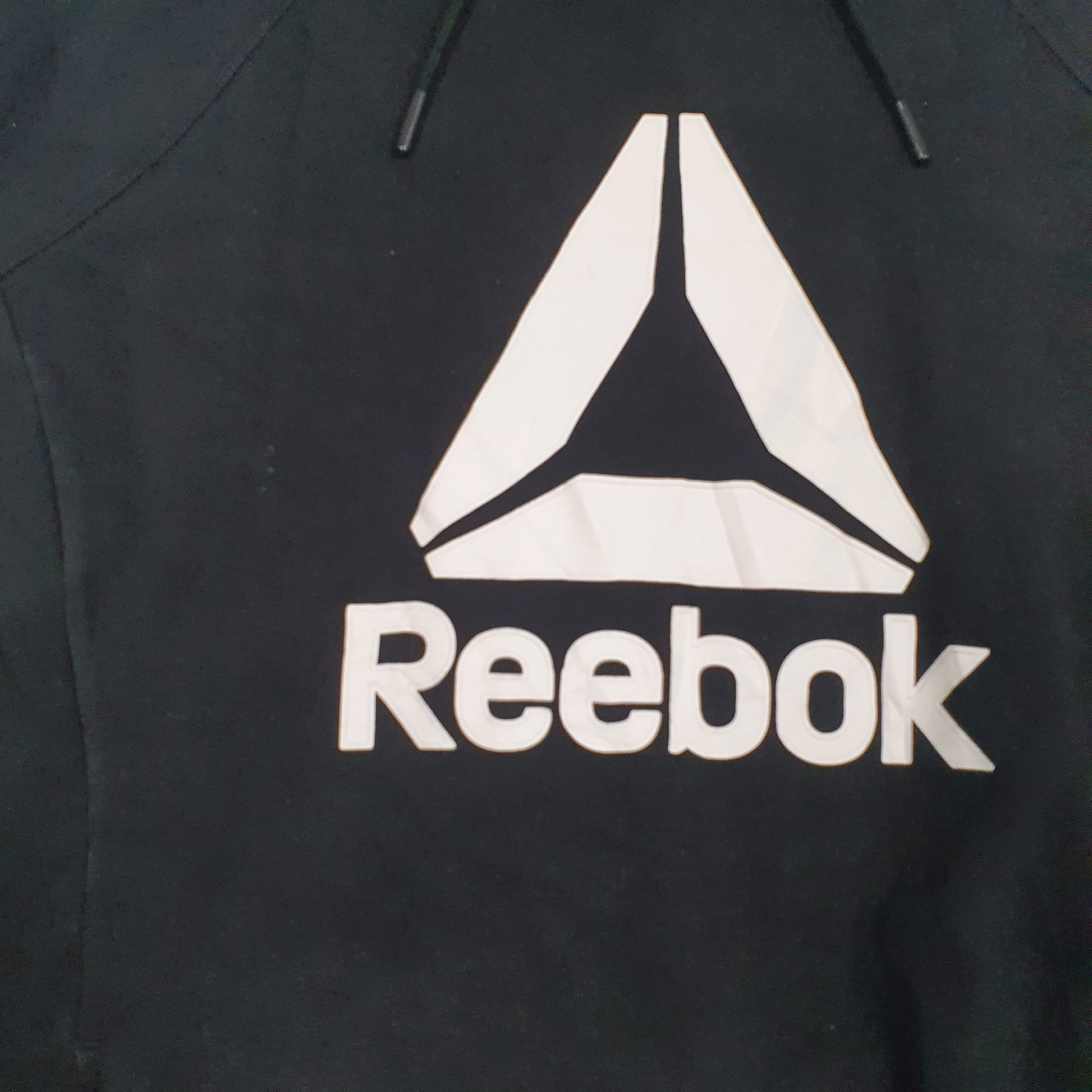 Mens Black Reebok Spellout Hoodie Jumper