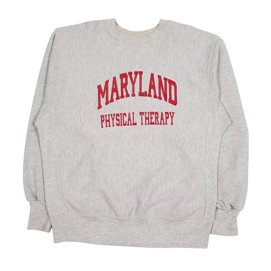 Mens Grey Rugged Sweats Vintage 90s Made in USA Crewneck Jumper