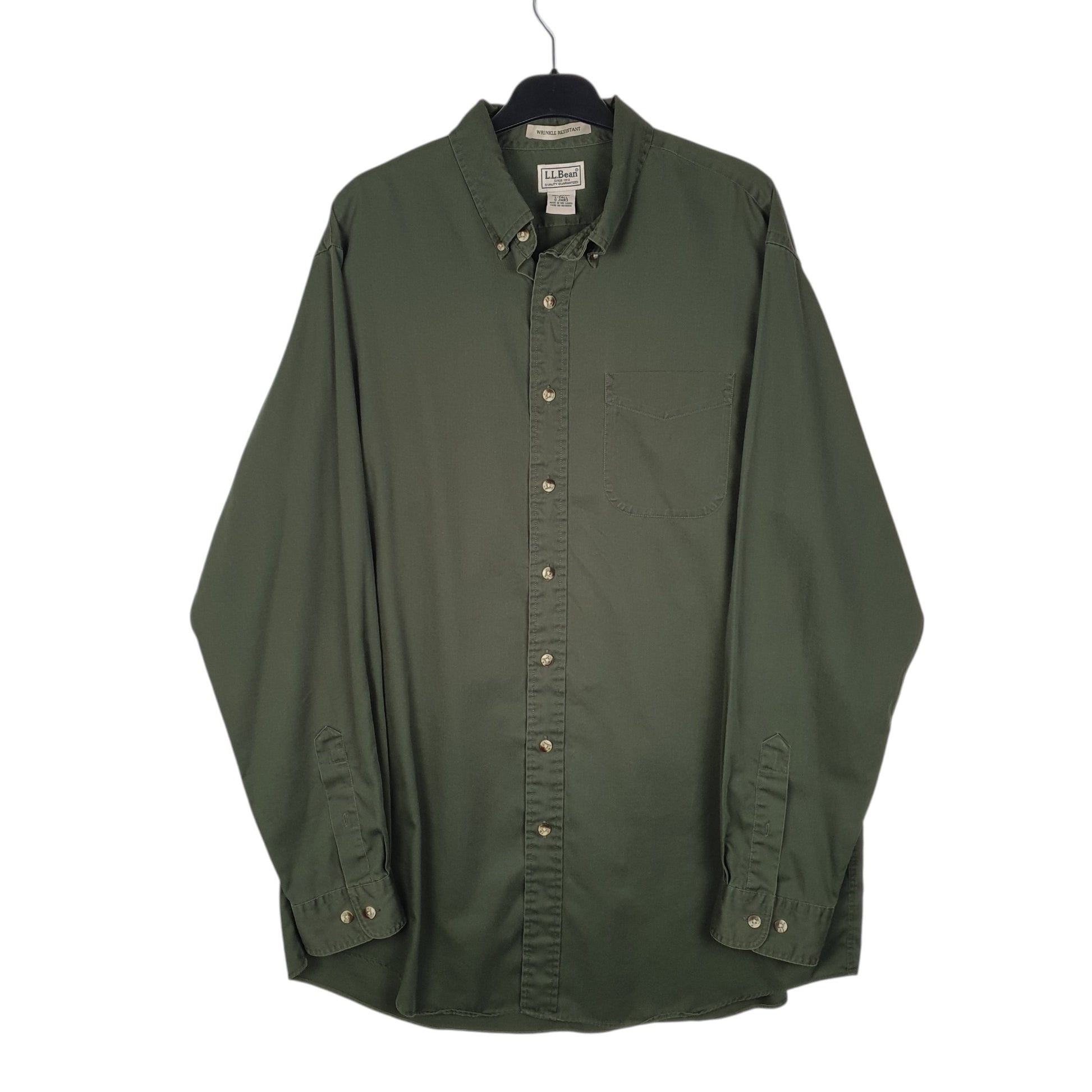 Mens Green L.L.Bean  Long Sleeve Shirt