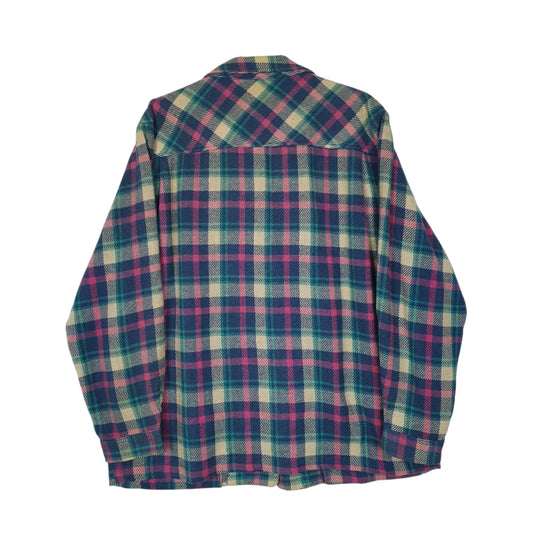 Womens Blue Woolrich Thick Shacket Jacket Vintage 1980s Hoodie Shirt