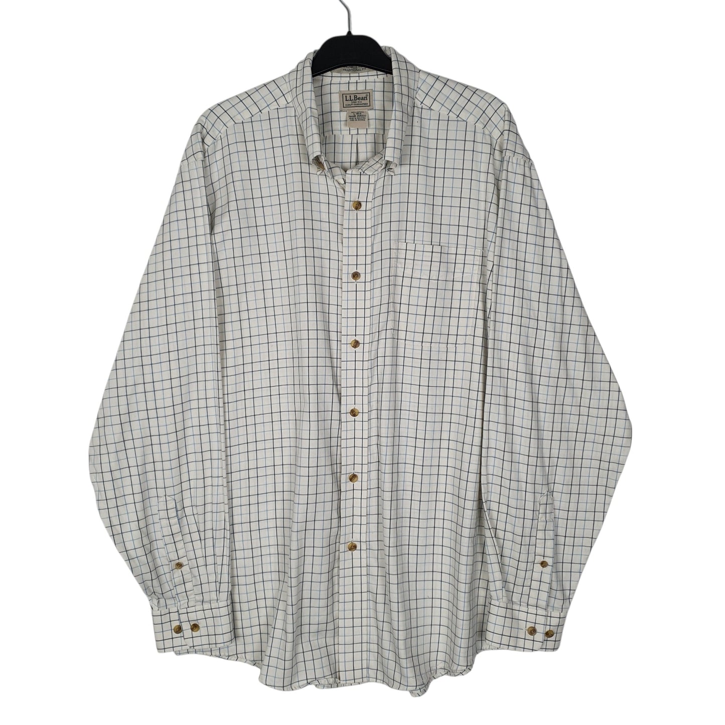 Mens White L.L.Bean  Long Sleeve Shirt