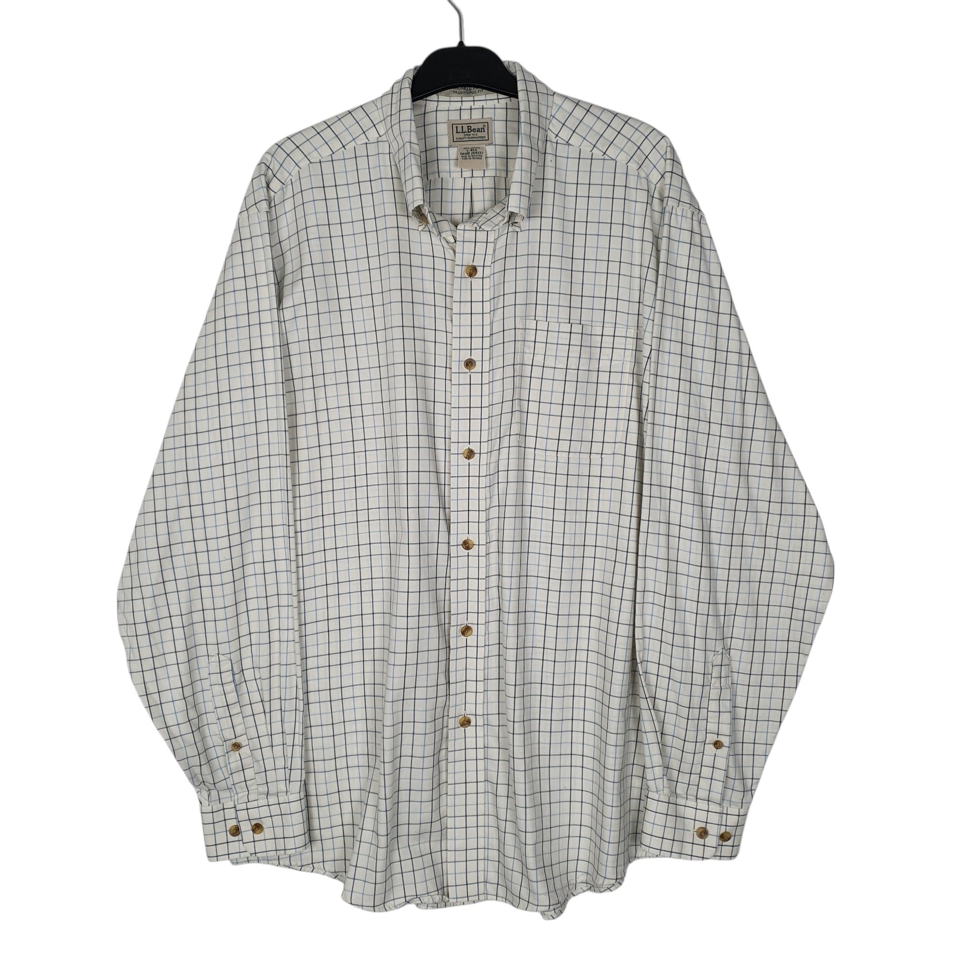 Mens White L.L.Bean  Long Sleeve Shirt