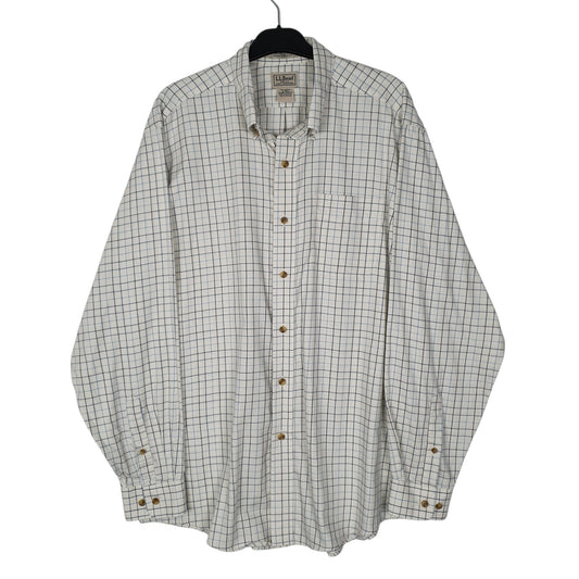 Mens White L.L.Bean  Long Sleeve Shirt