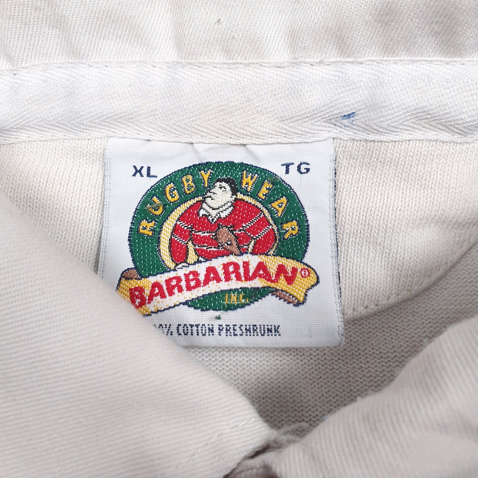 Mens White Barbarian   Polo Shirt