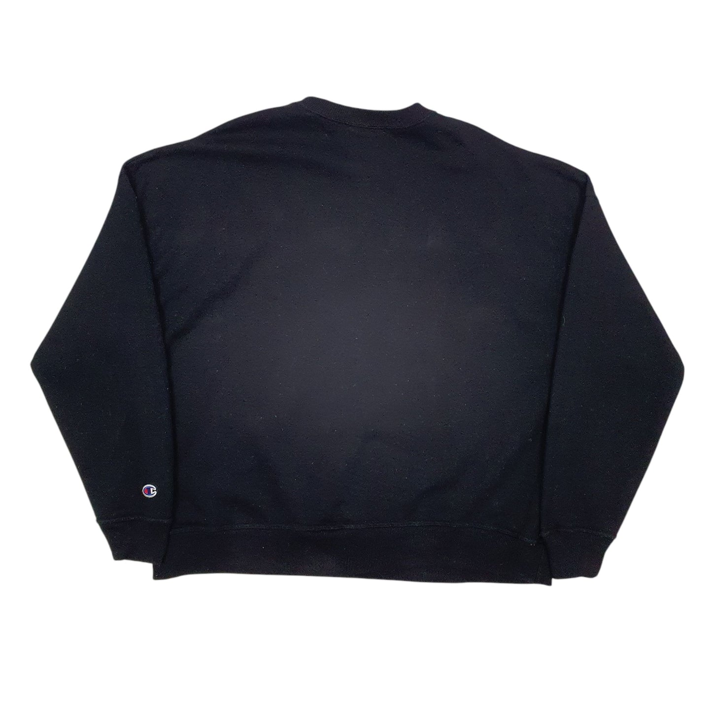 Mens Black Champion Spellout Crewneck Jumper