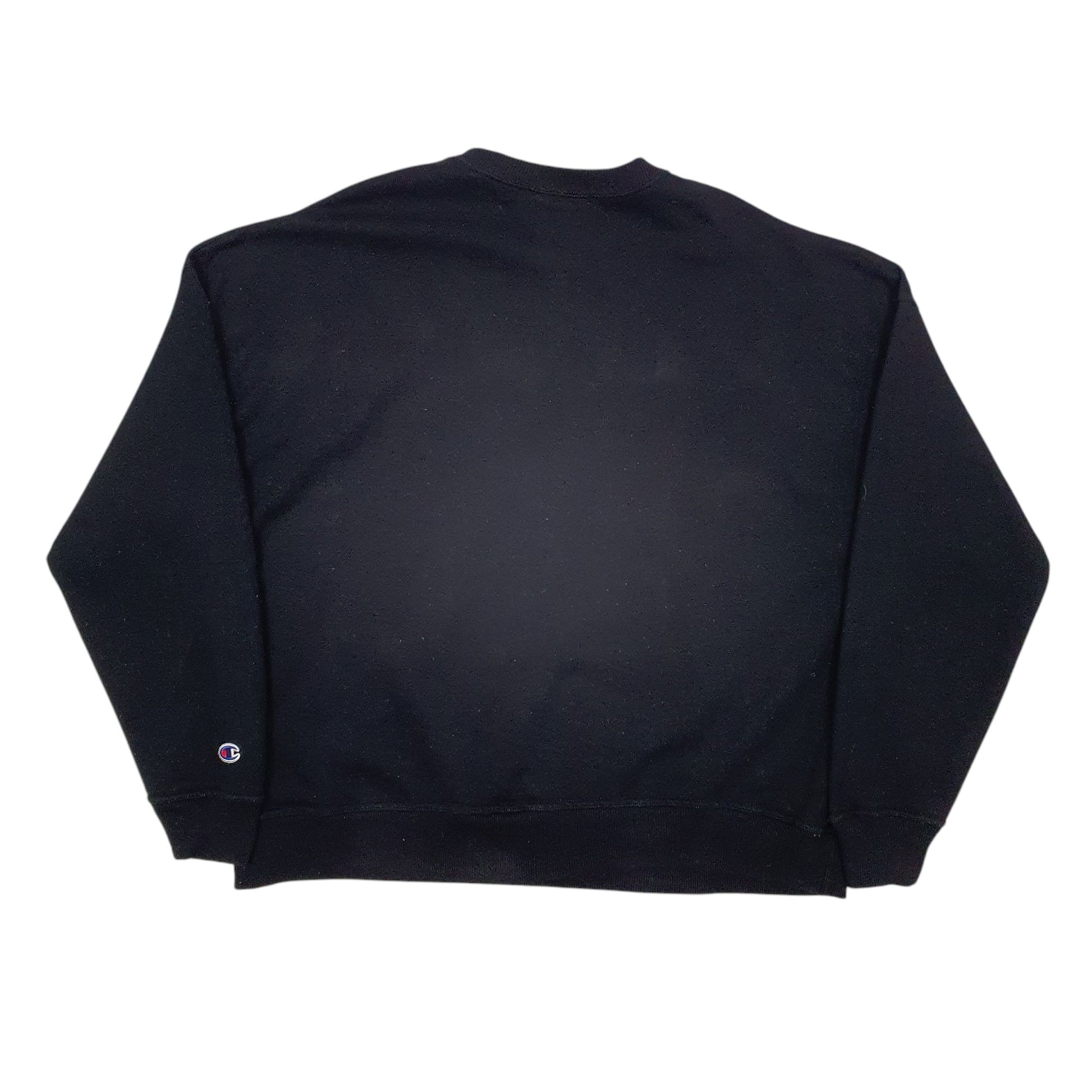 Mens Black Champion Spellout Crewneck Jumper