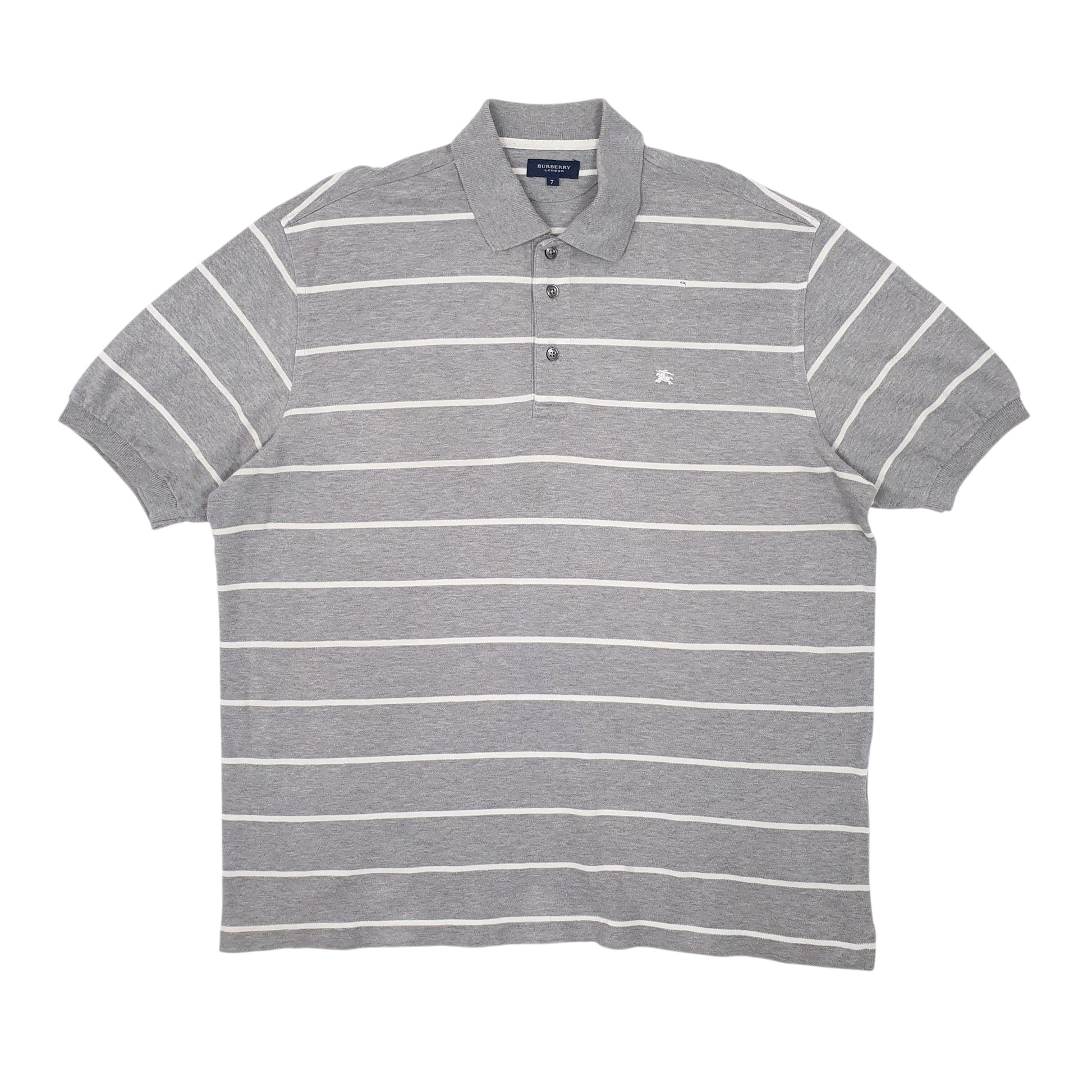 Mens Grey Burberry  Short Sleeve Polo Shirt