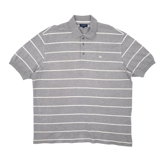 Mens Grey Burberry  Short Sleeve Polo Shirt