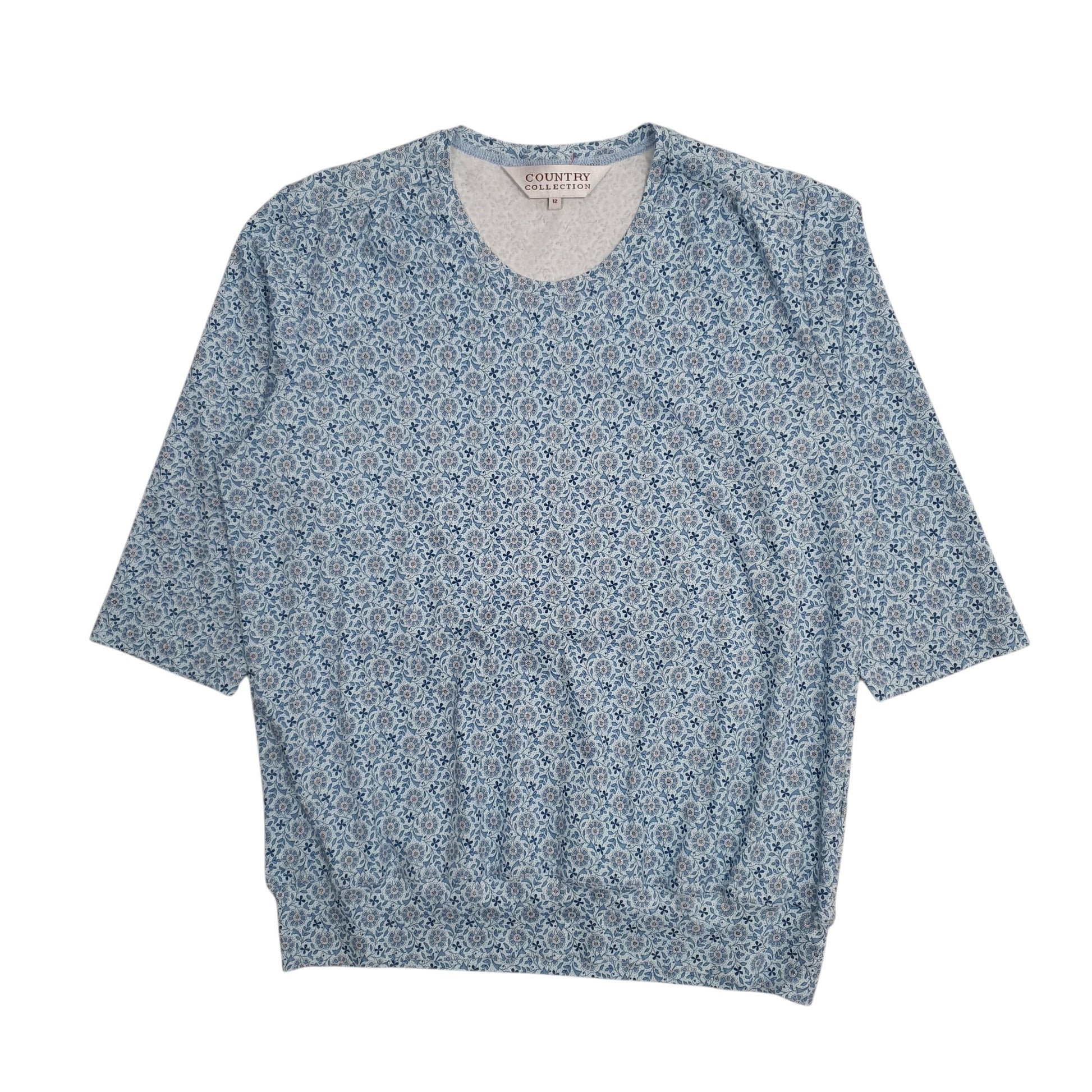 Womens Blue Country Collection  Short Sleeve T Shirt