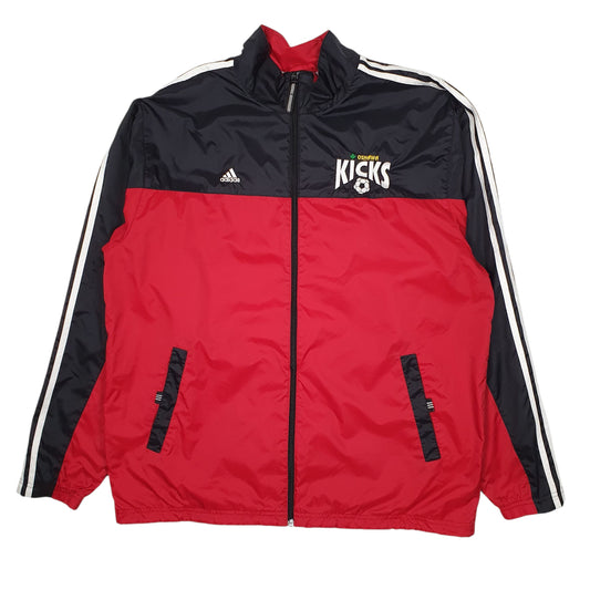 Mens Red Adidas Oshawa Kicks Vintage 2000s Full Zip Coat