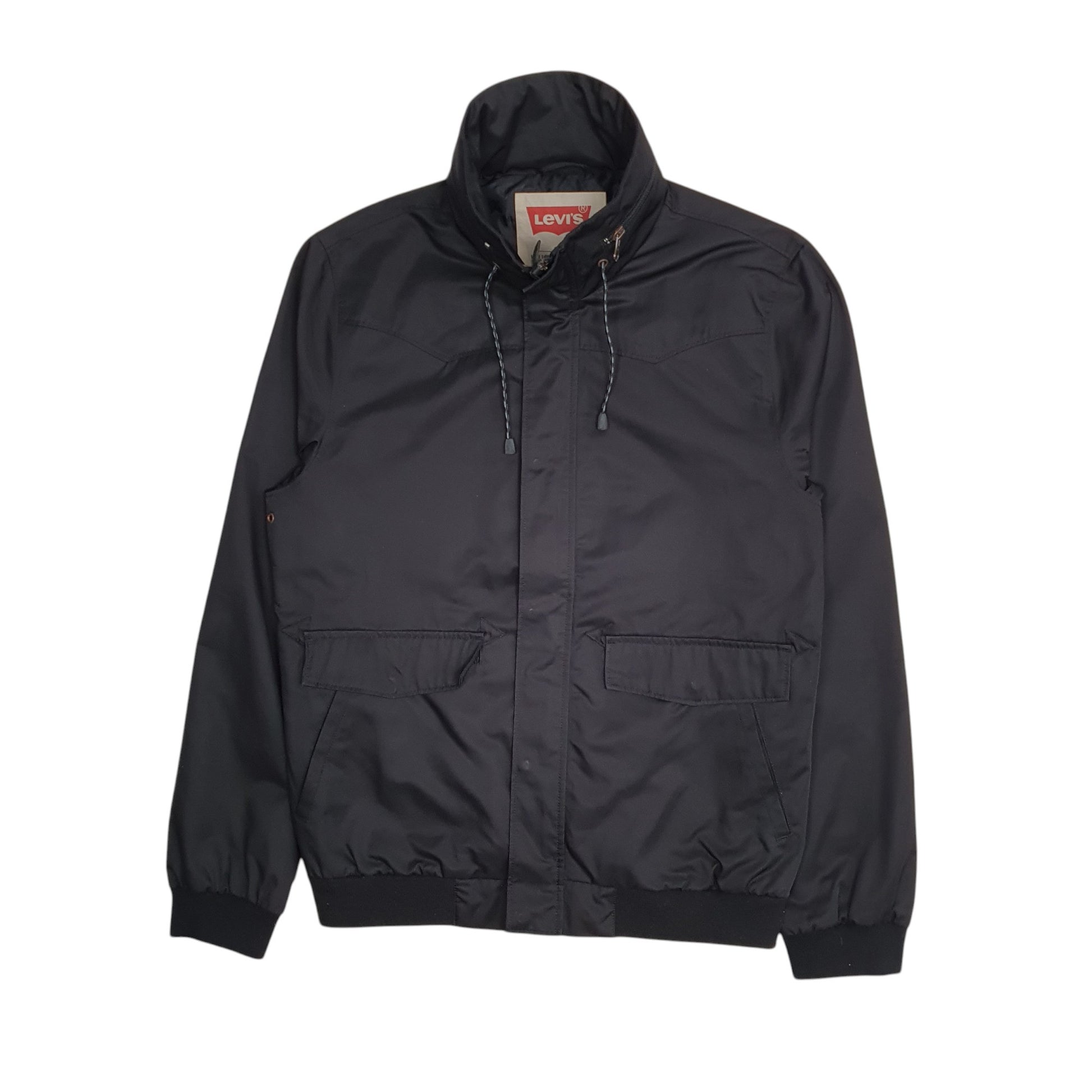 Mens Black Levis Hooded Bomber  Coat