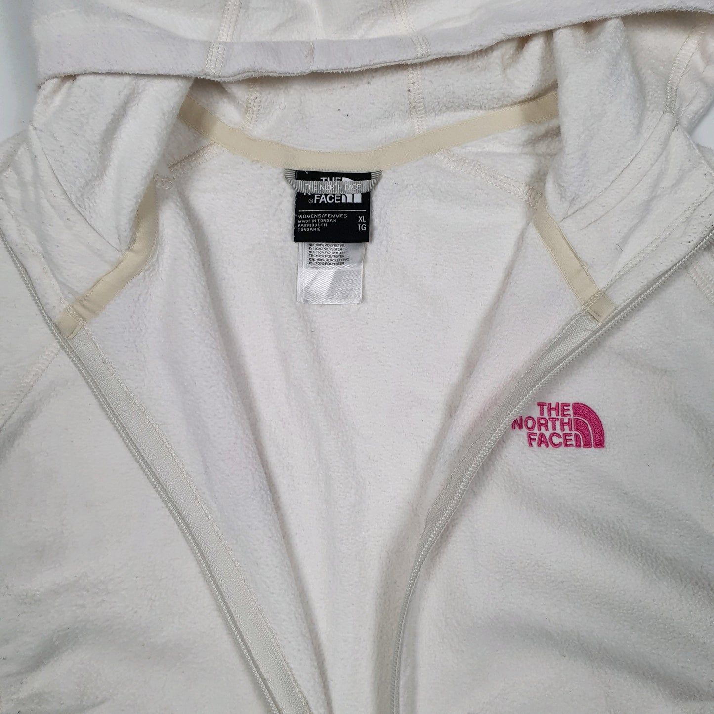 Womens White The North Face Hoodie Full Zip Jumper