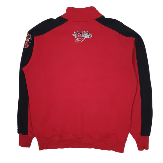Mens Red Champion Santa Clara Quarter Zip Jumper