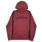 Mens Red Adidas Spellout Hoodie Jumper