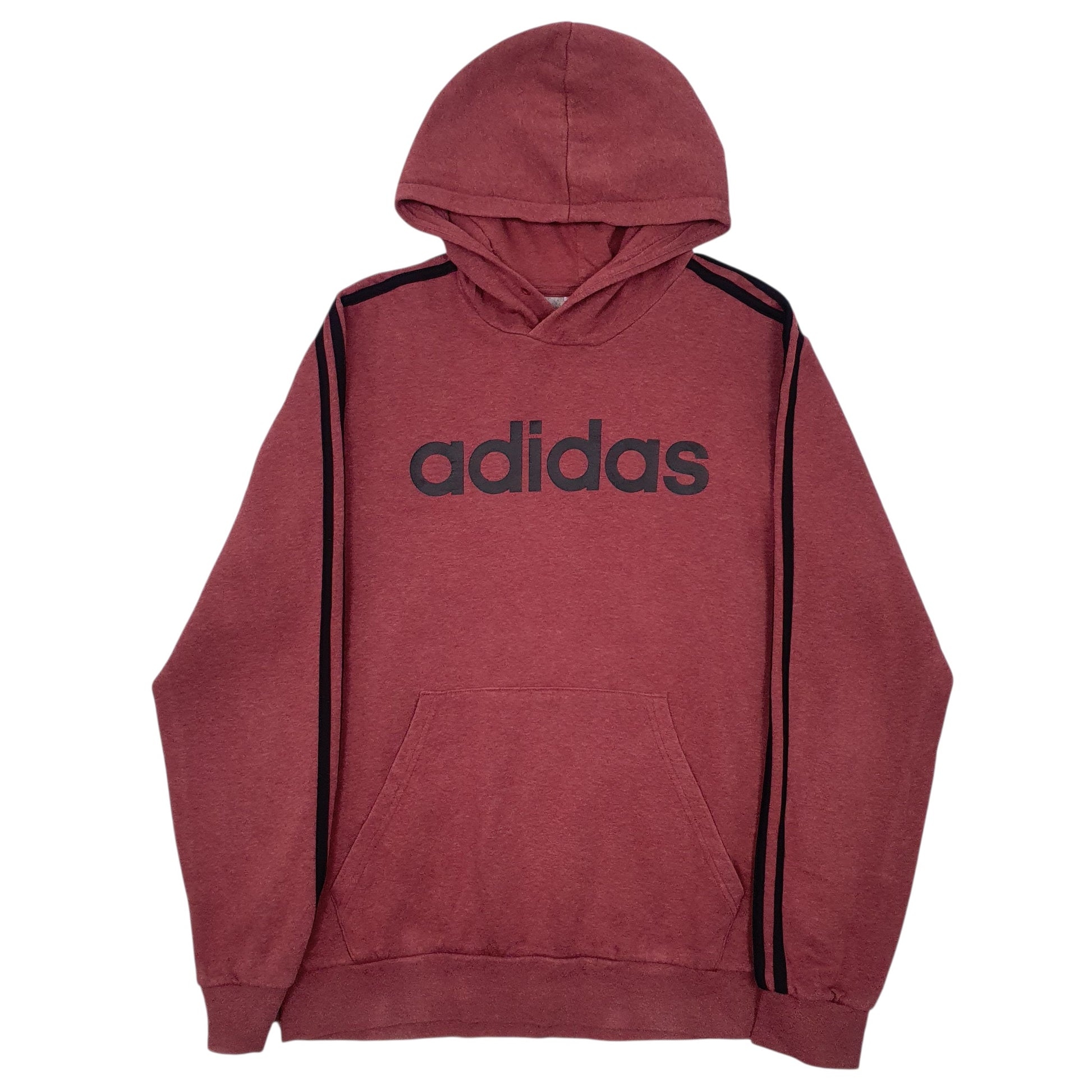 Mens Red Adidas Spellout Hoodie Jumper
