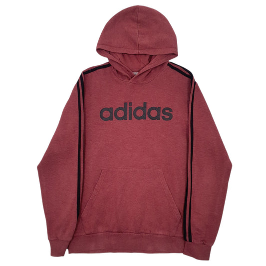 Mens Red Adidas Spellout Hoodie Jumper