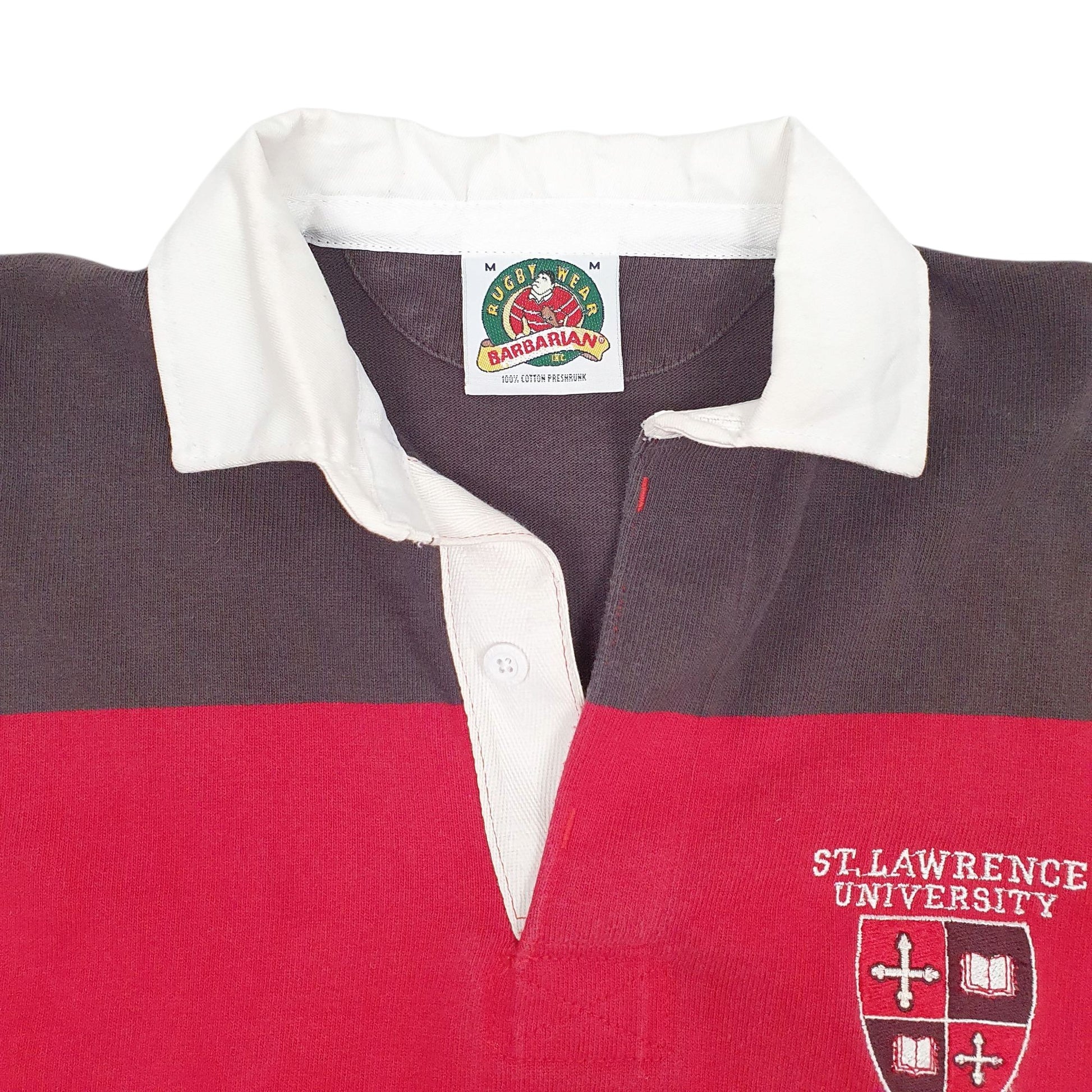 Mens Red Barbarian Rugby Hoodie Polo Shirt