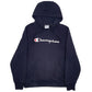 Mens Navy Champion Spellout Hoodie Jumper