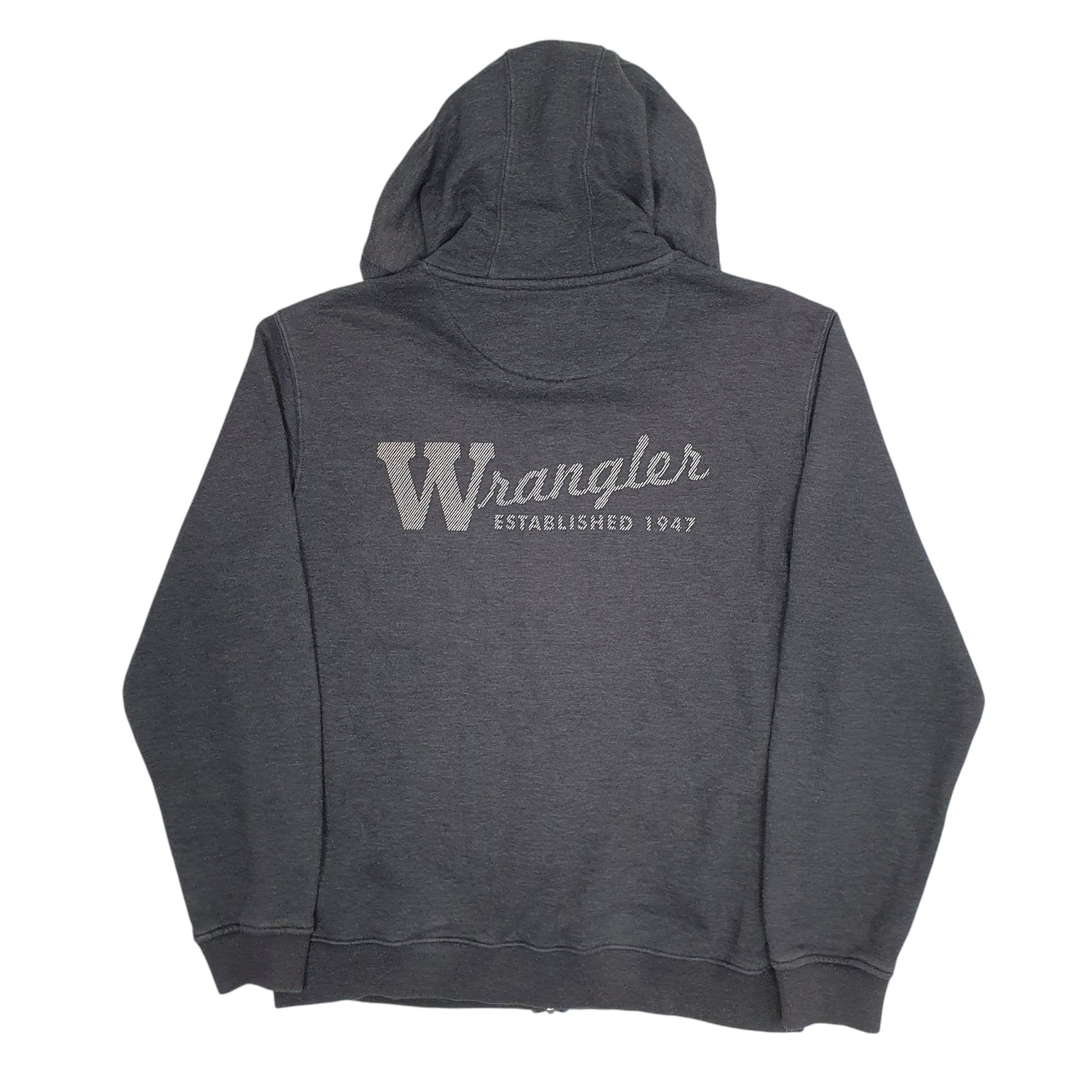 Mens Grey Wrangler Hoodie Full Zip Jumper