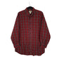 Mens Red L.L.Bean Thick Flannel Plaid Long Sleeve Shirt