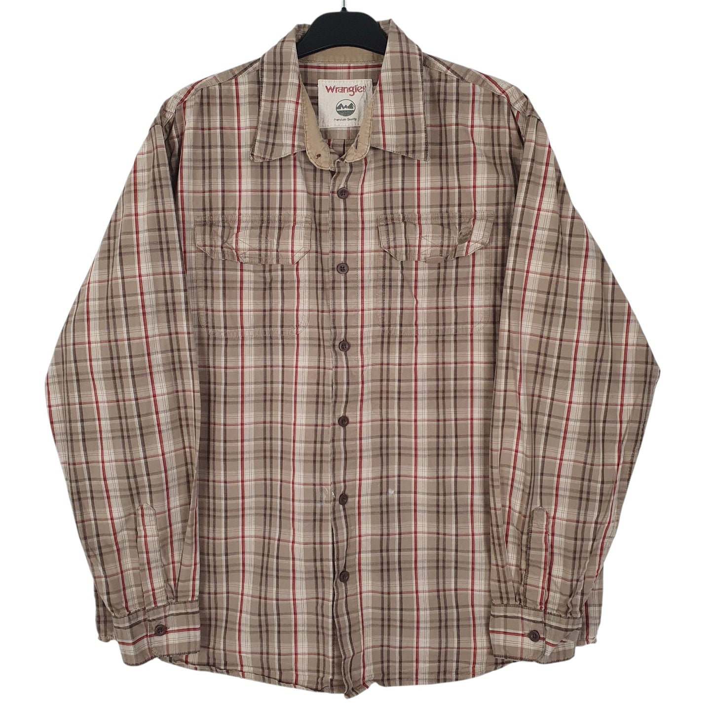 Mens Brown Wrangler  Long Sleeve Shirt