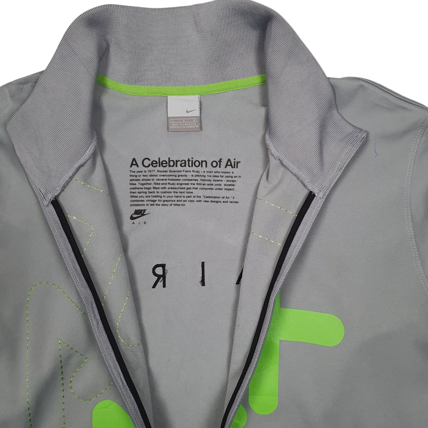 Mens Grey Nike Vintage 2000s Air Max Full Zip Jumper