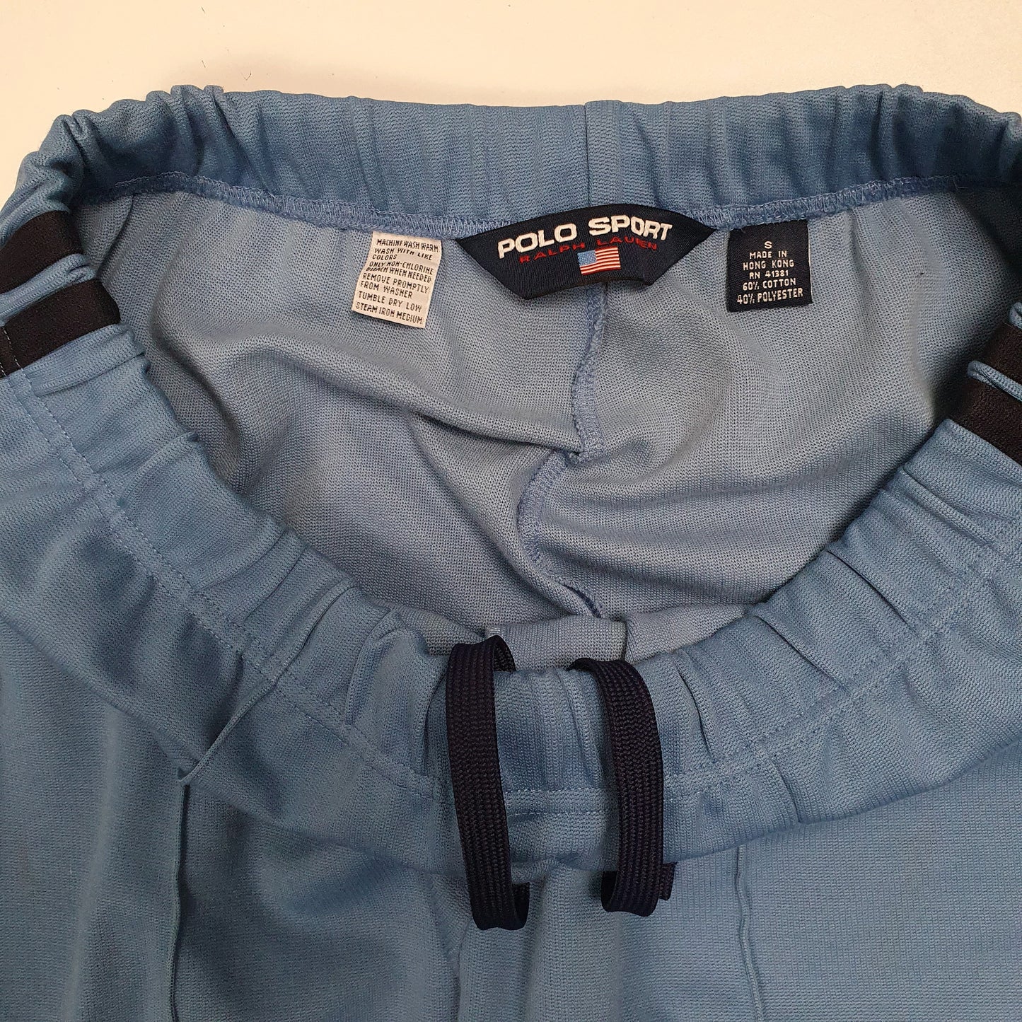 Mens Blue Polo Ralph Lauren Vintage 90s Polo Sport Tracksuit Full Zip Jumper