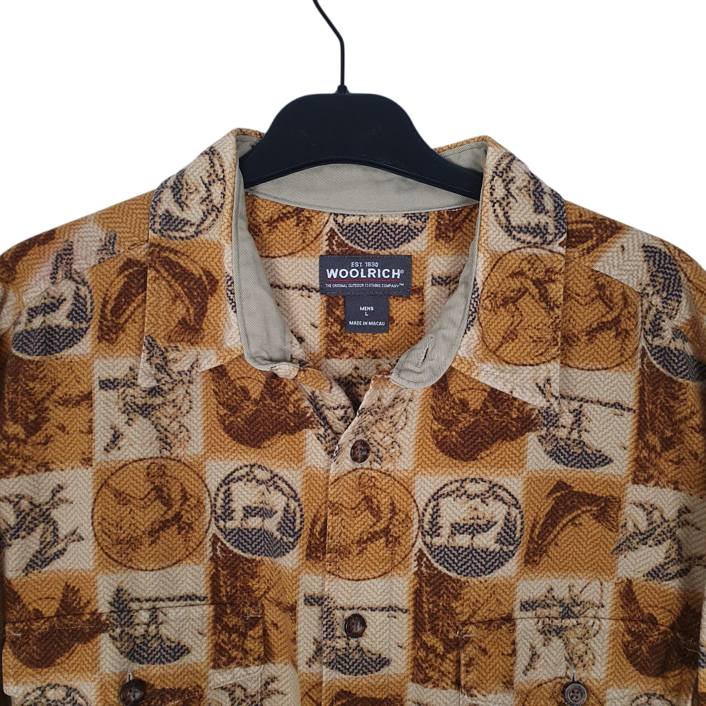 Mens Brown Woolrich Wildlife  Shirt