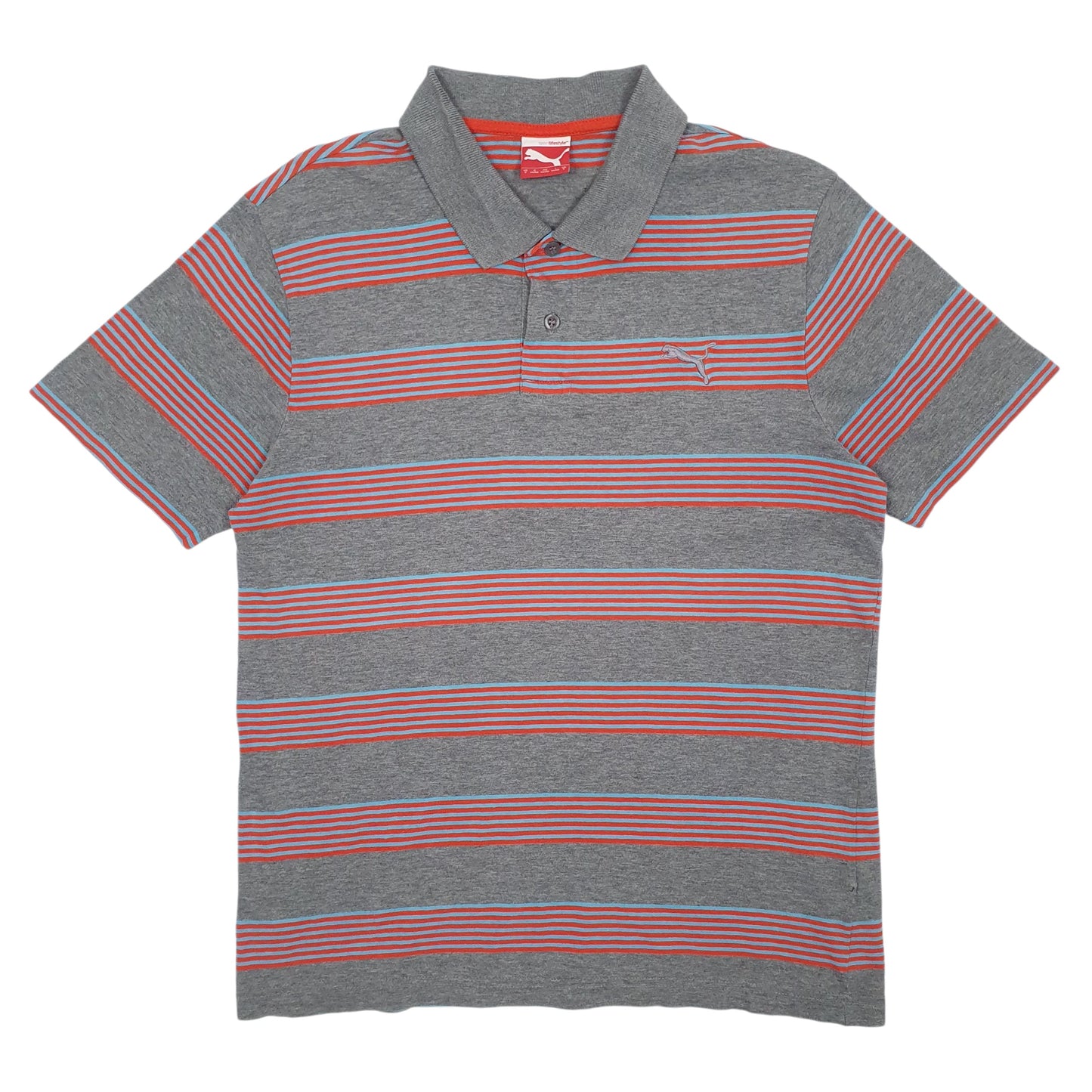 Mens Grey Puma  Short Sleeve Polo Shirt