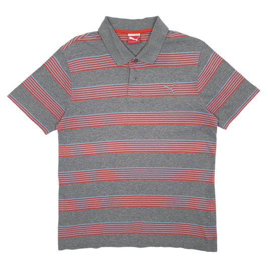 Mens Grey Puma  Short Sleeve Polo Shirt